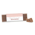 Box met 18 chocolade bouwstenen eigen sleeve - Zakelijk - Bedankjes.nl