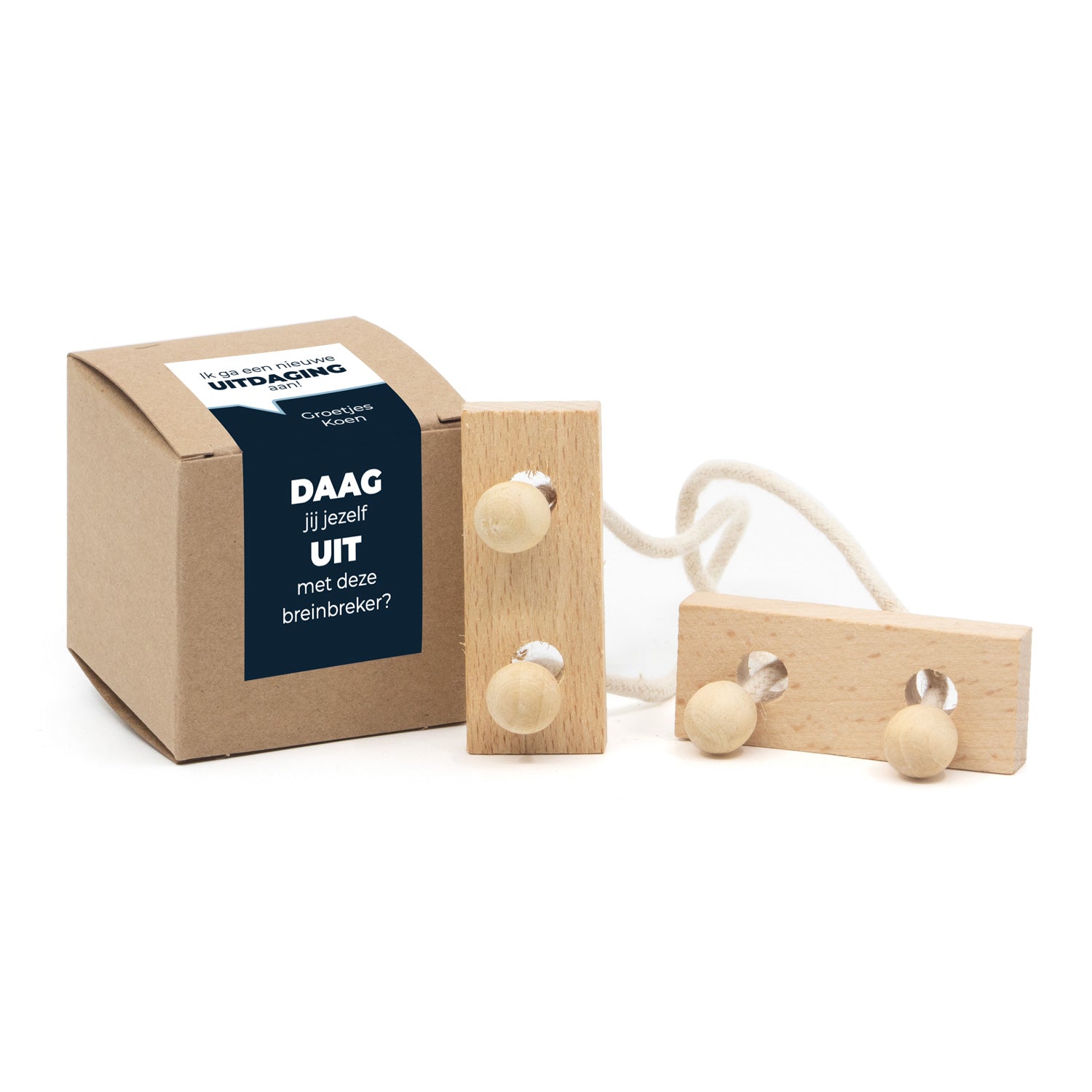 Kubusdoosje met breinbreker - Afscheid collega - Bedankjes.nl