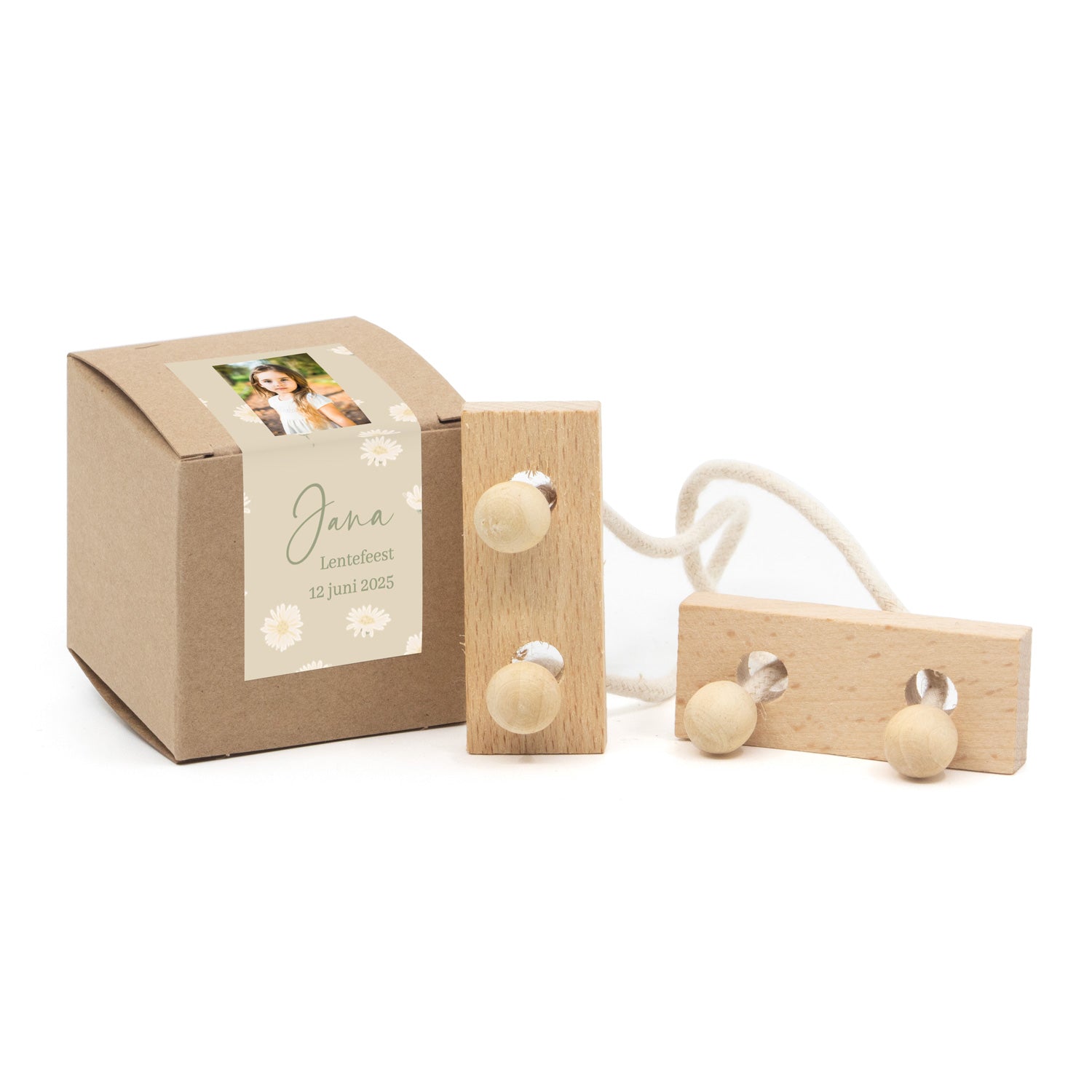 Kubusdoosje met breinbreker - Communie meisje - Bedankjes.nl