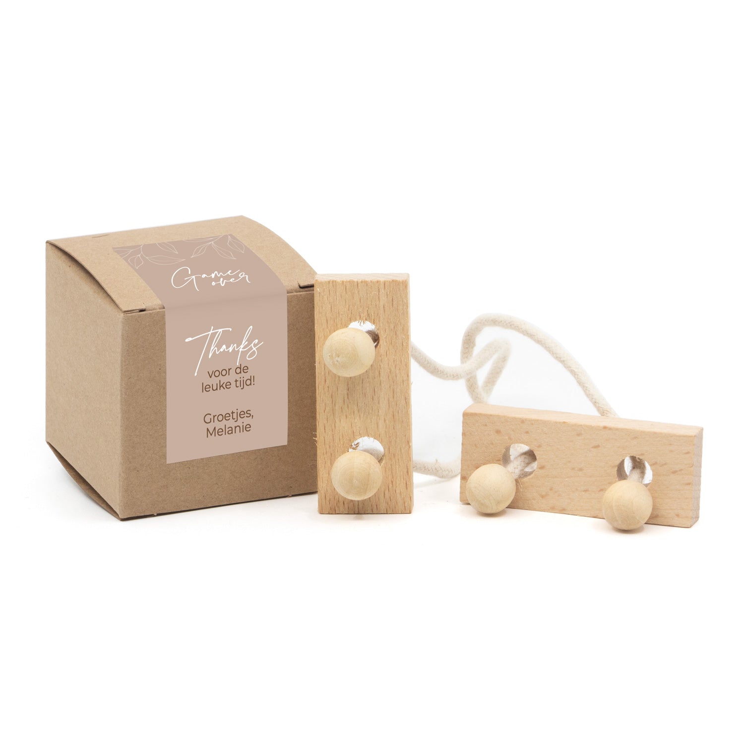 Kubusdoosje met breinbreker - Afscheid collega - Bedankjes.nl