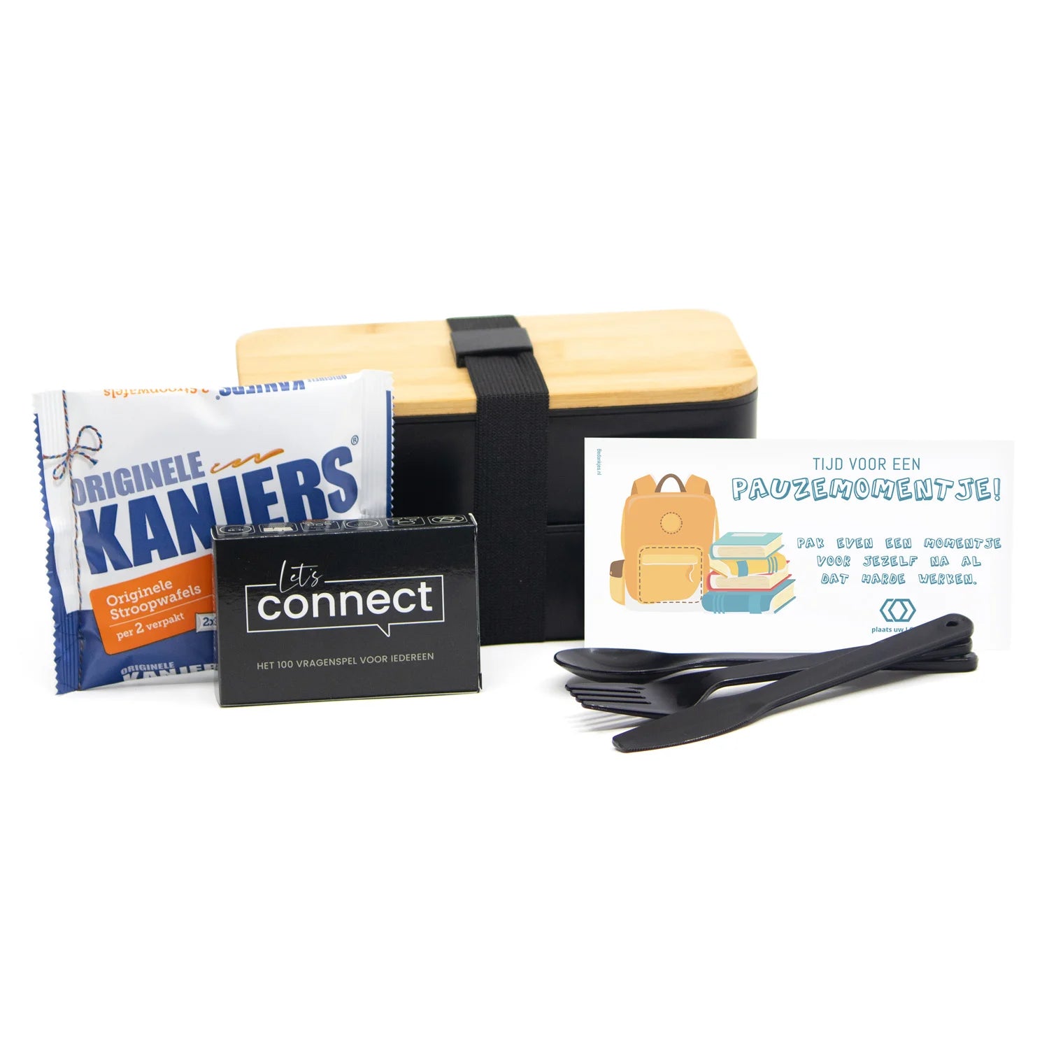Pauzemomentje lunchbox met persoonlijke kaart - Leraar - Bedankjes.nl
