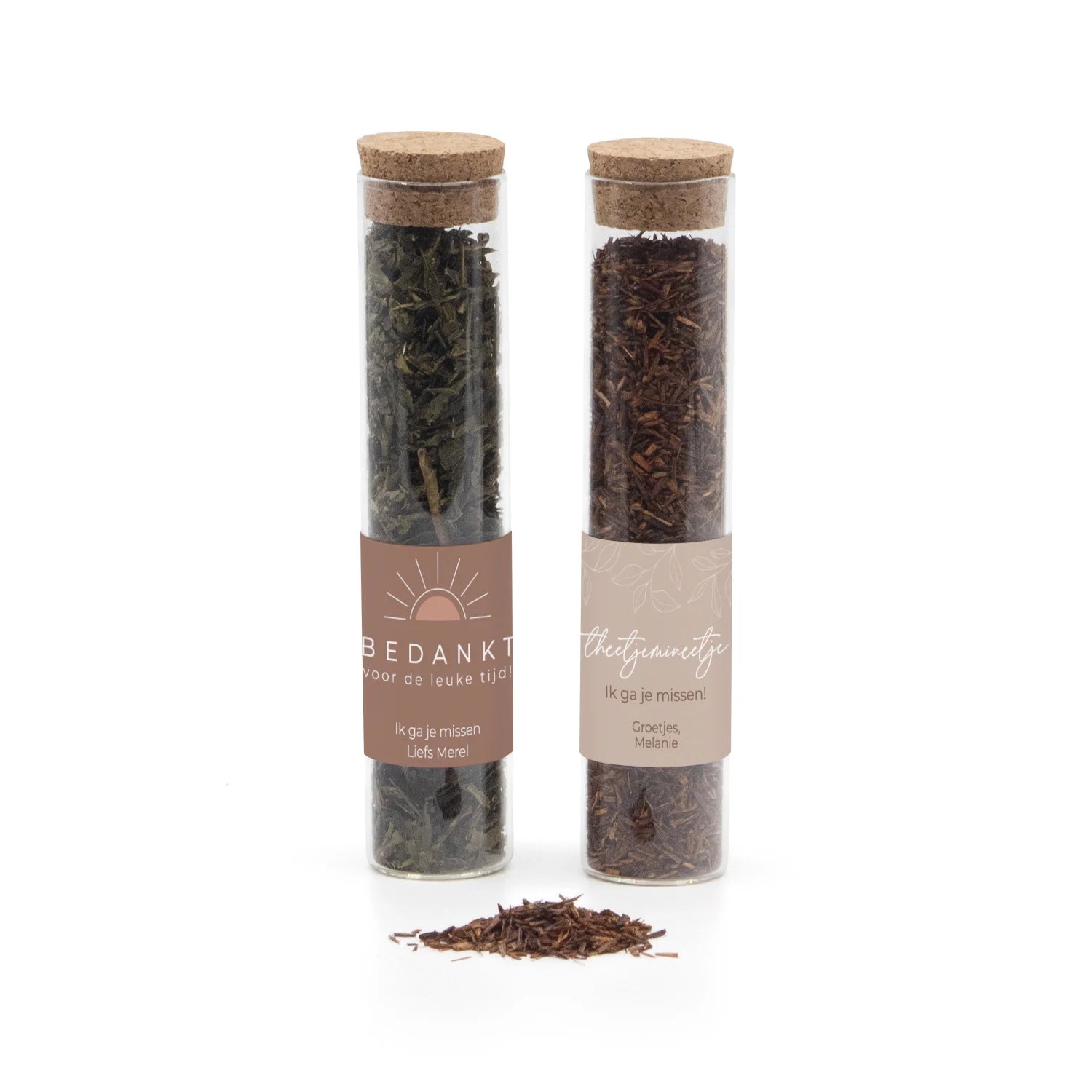 Glazen buisje met verse thee - Afscheid collega's - Bedankjes.nl