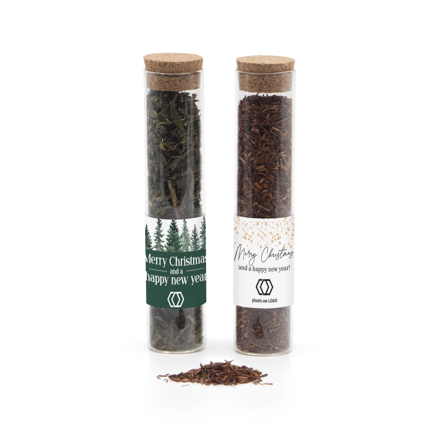 Glazen buisje met verse thee - Kerst - Bedankjes.nl
