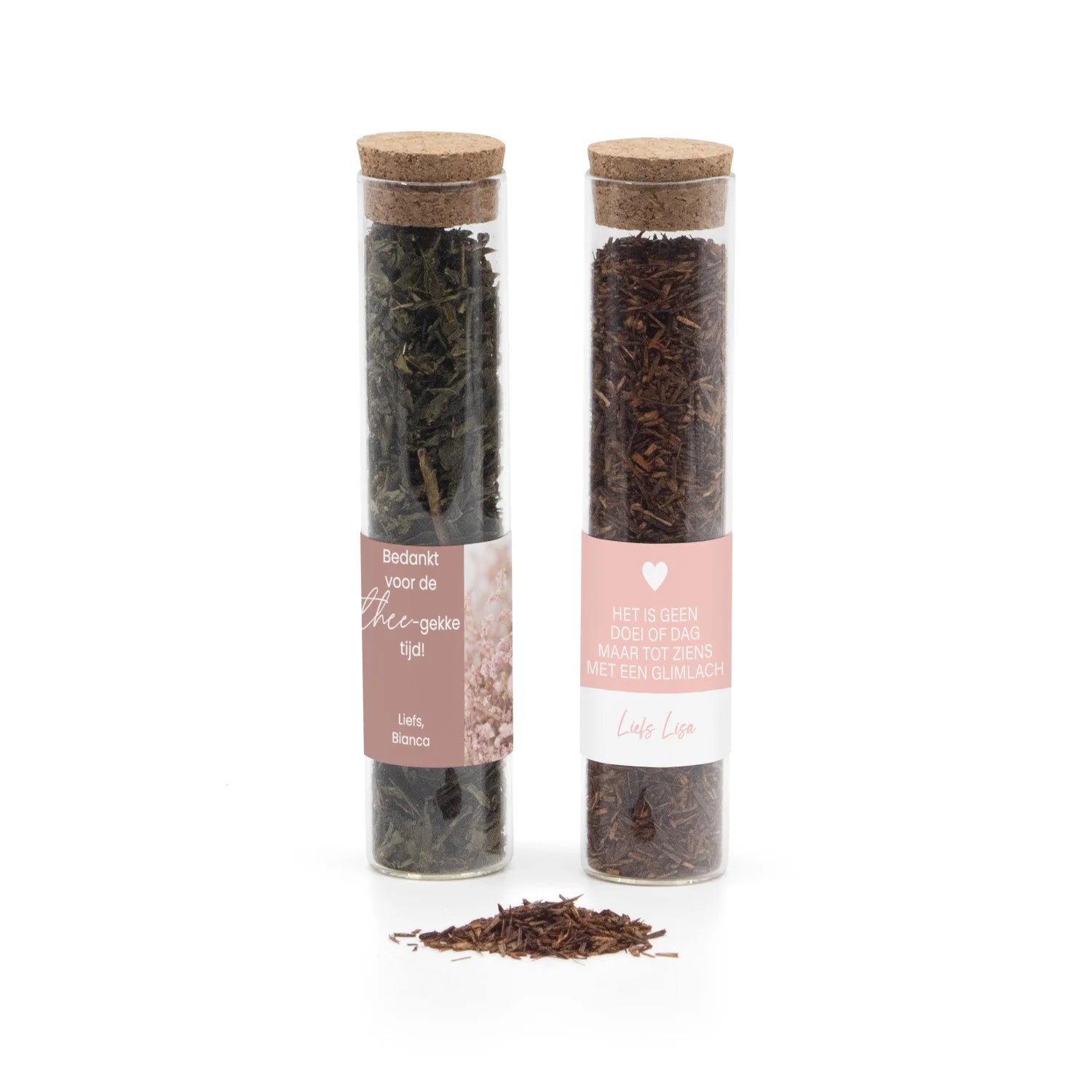 Glazen buisje met verse thee - Afscheid collega's - Bedankjes.nl