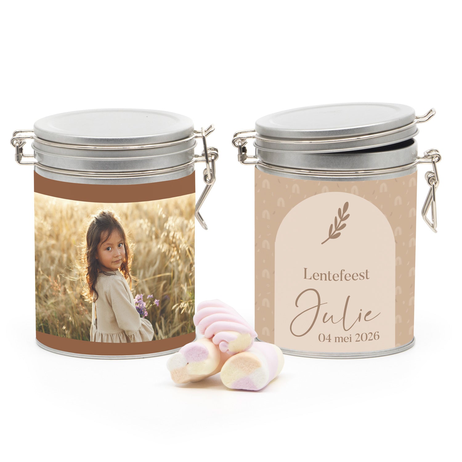 Beugelblik met eigen wikkel - Communie meisjes - Bedankjes.nl