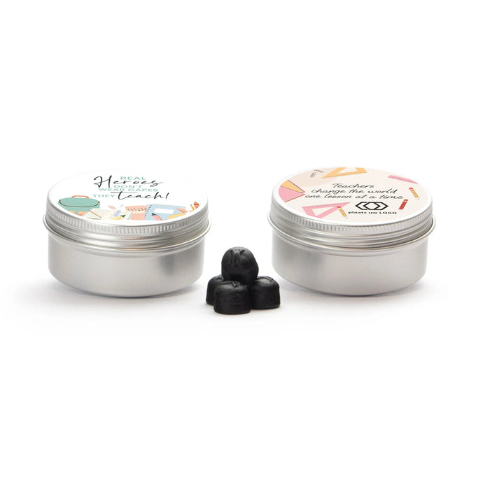 Aluminium blik met snoepjes - Leraar Aluminium blik met snoepjes - Leraar