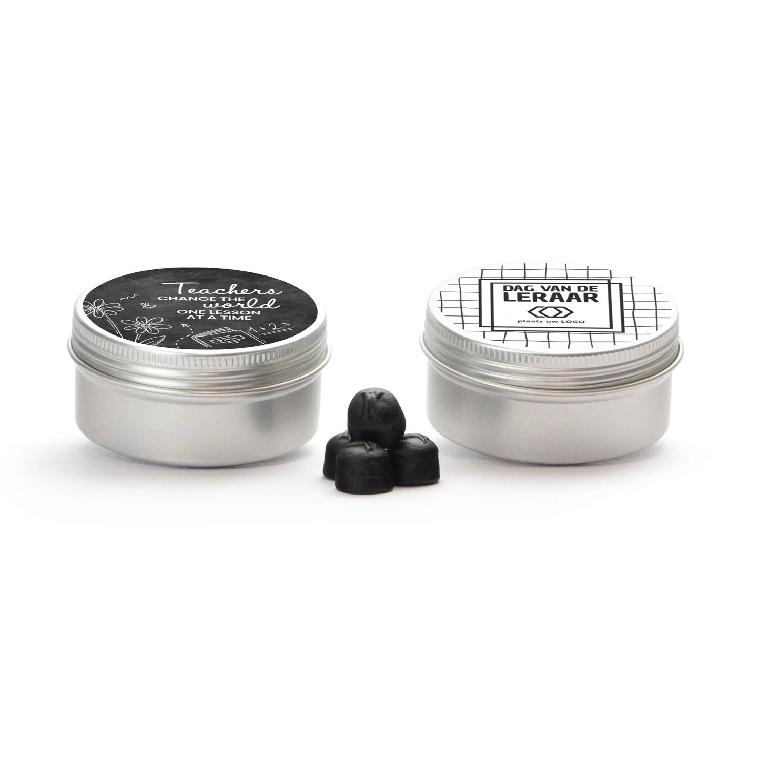 Aluminium blik met snoepjes - Leraar - Bedankjes.nl