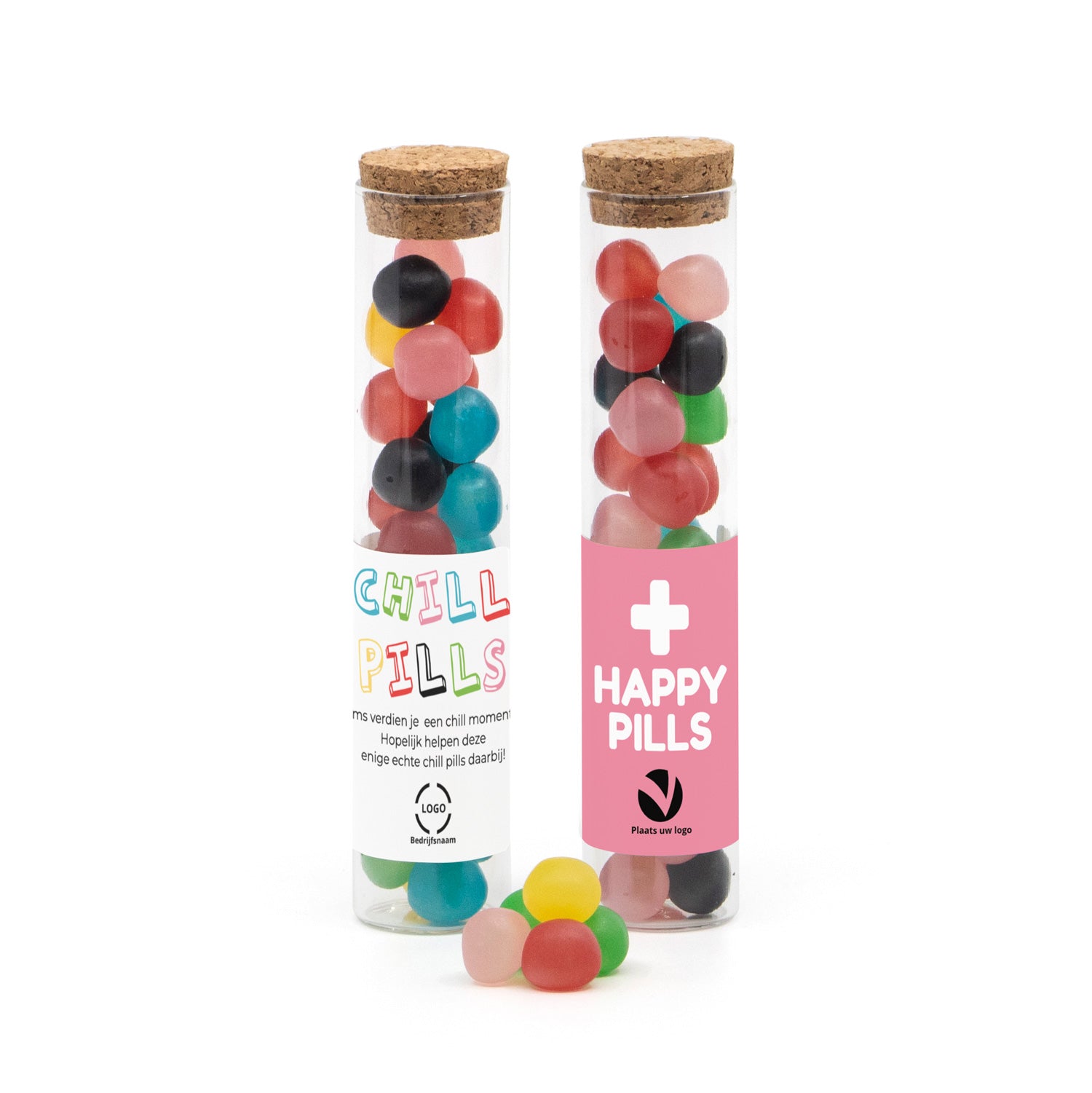 Glazen buisje met happy pills - Verpleging - Bedankjes.nl