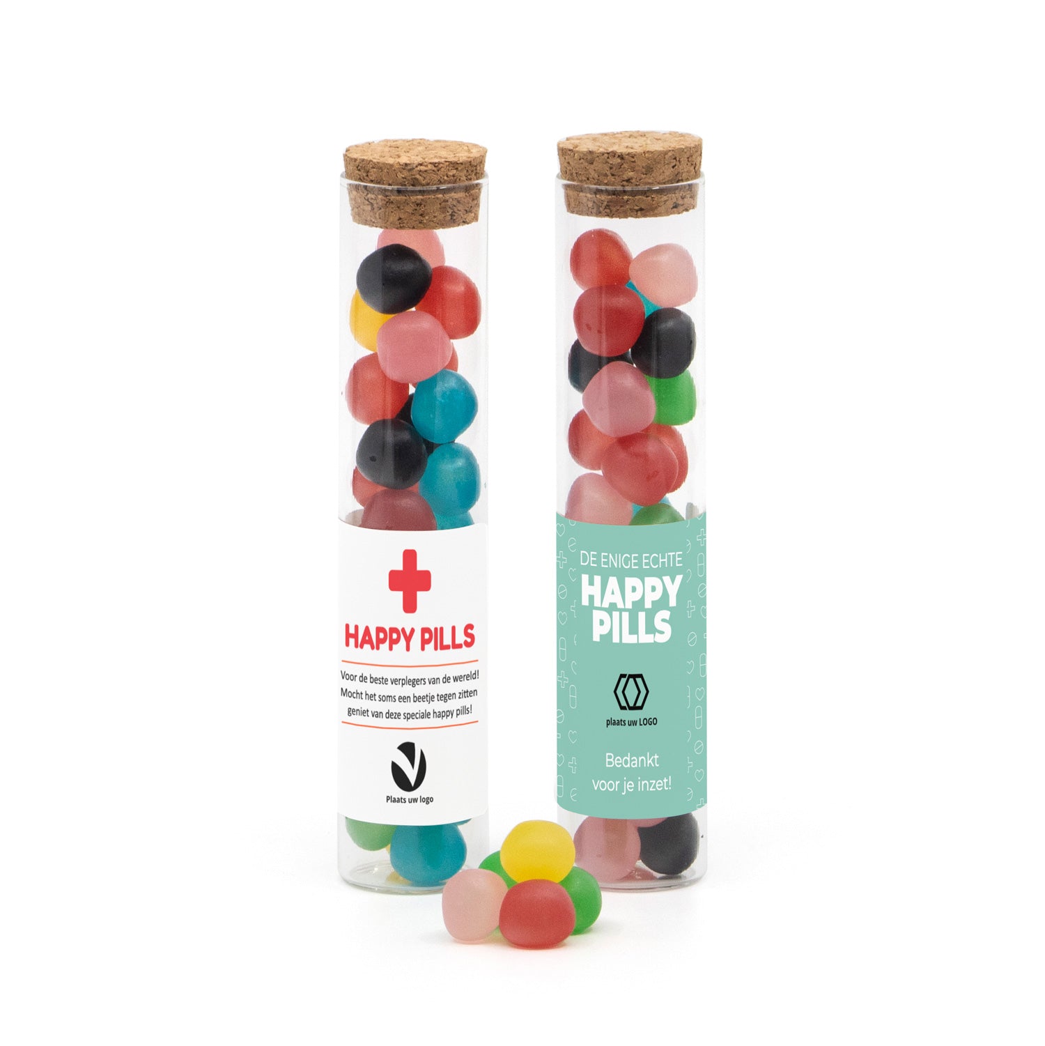 Glazen buisje met happy pills - Verpleging - Bedankjes.nl