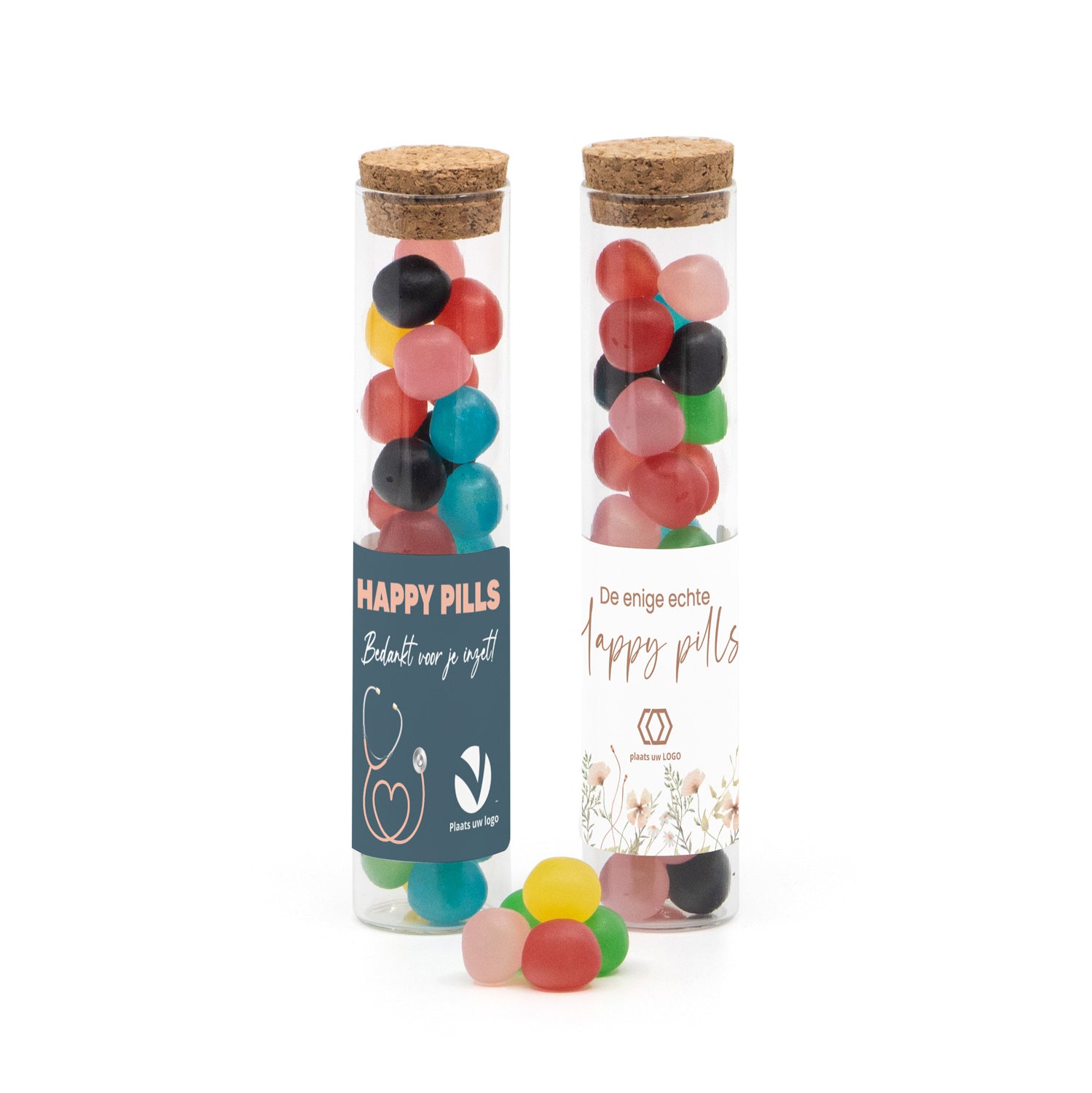 Glazen buisje met happy pills - Verpleging - Bedankjes.nl