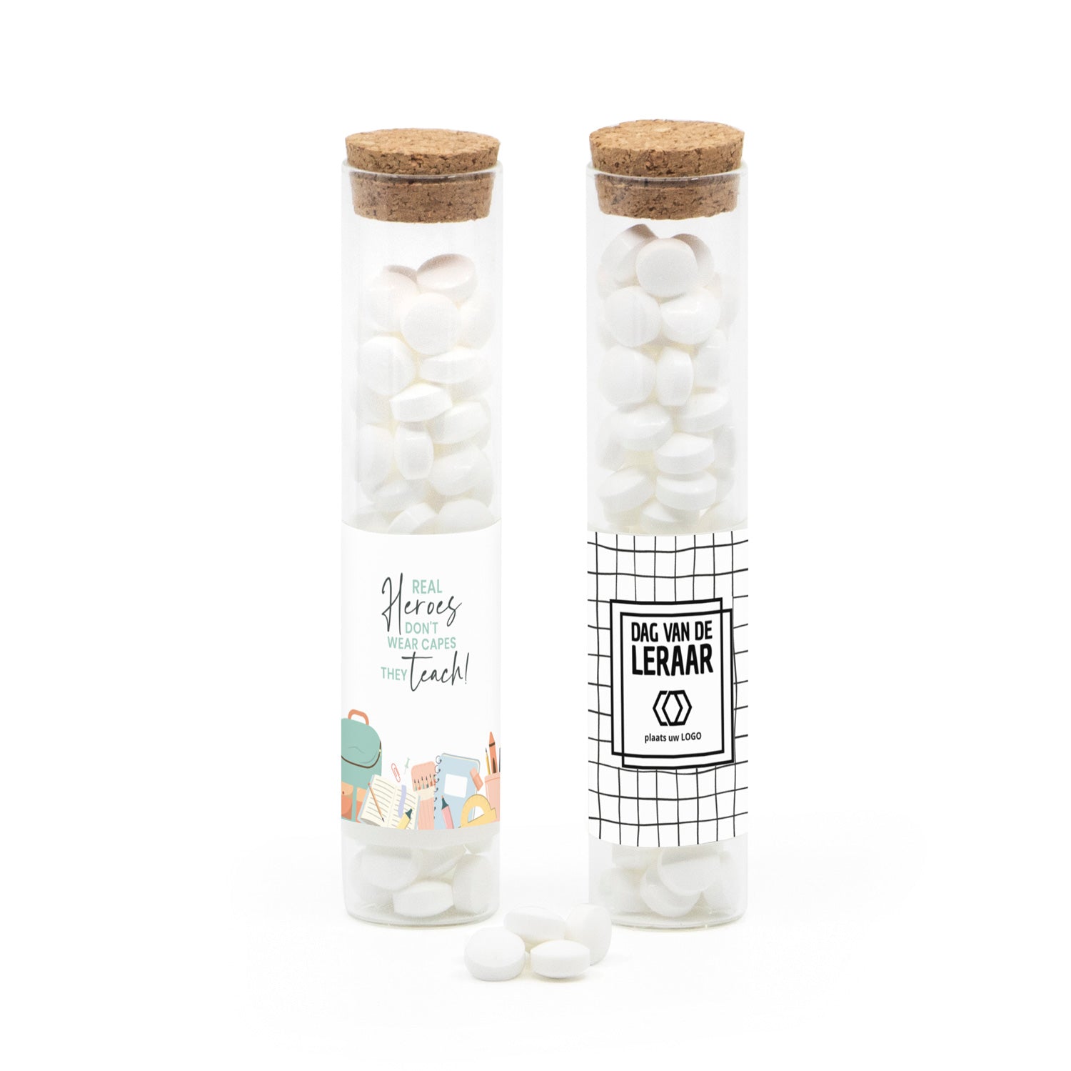 Glazen buisje met snoepjes - Leraar - Bedankjes.nl