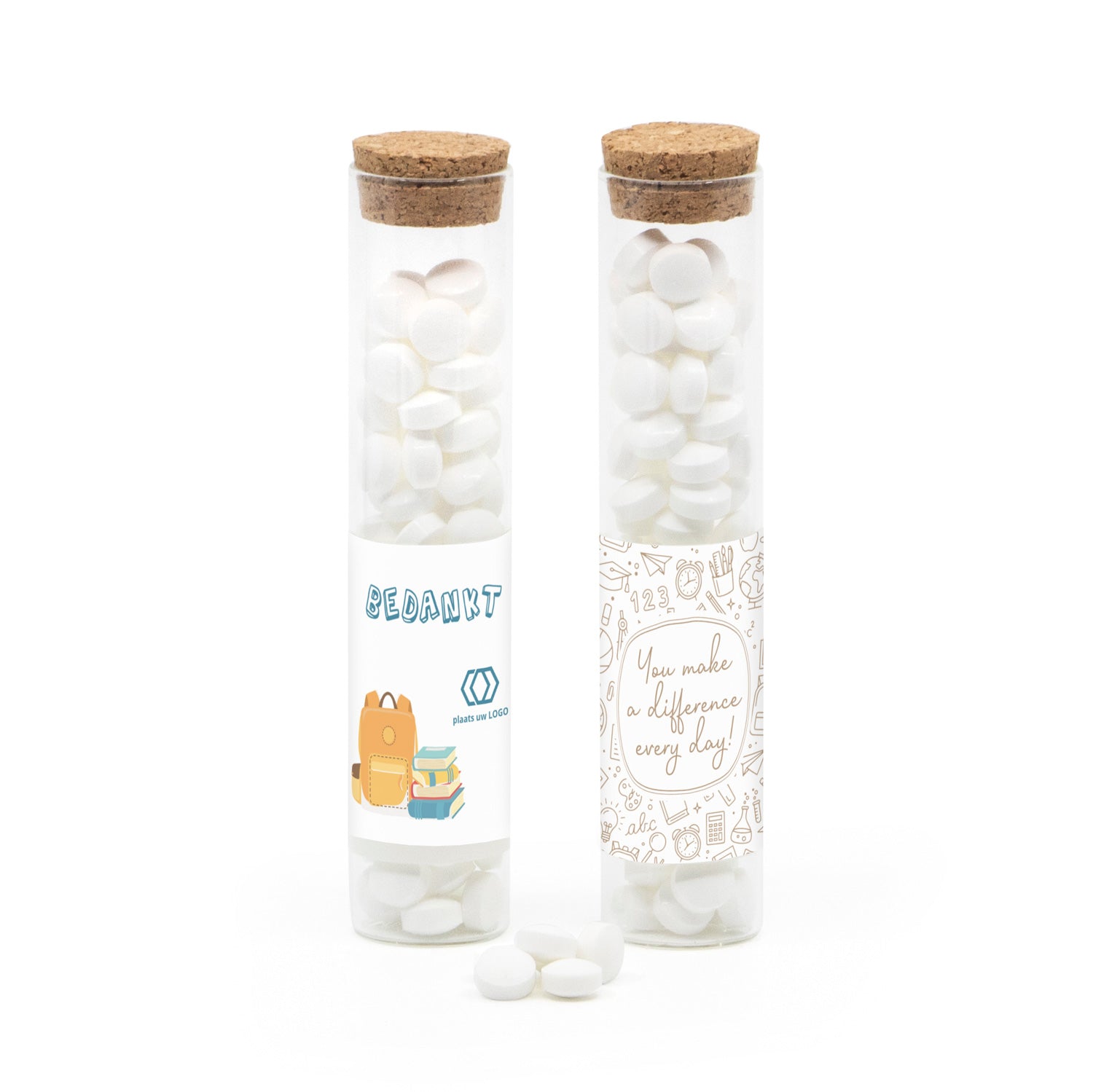 Glazen buisje met snoepjes - Leraar - Bedankjes.nl