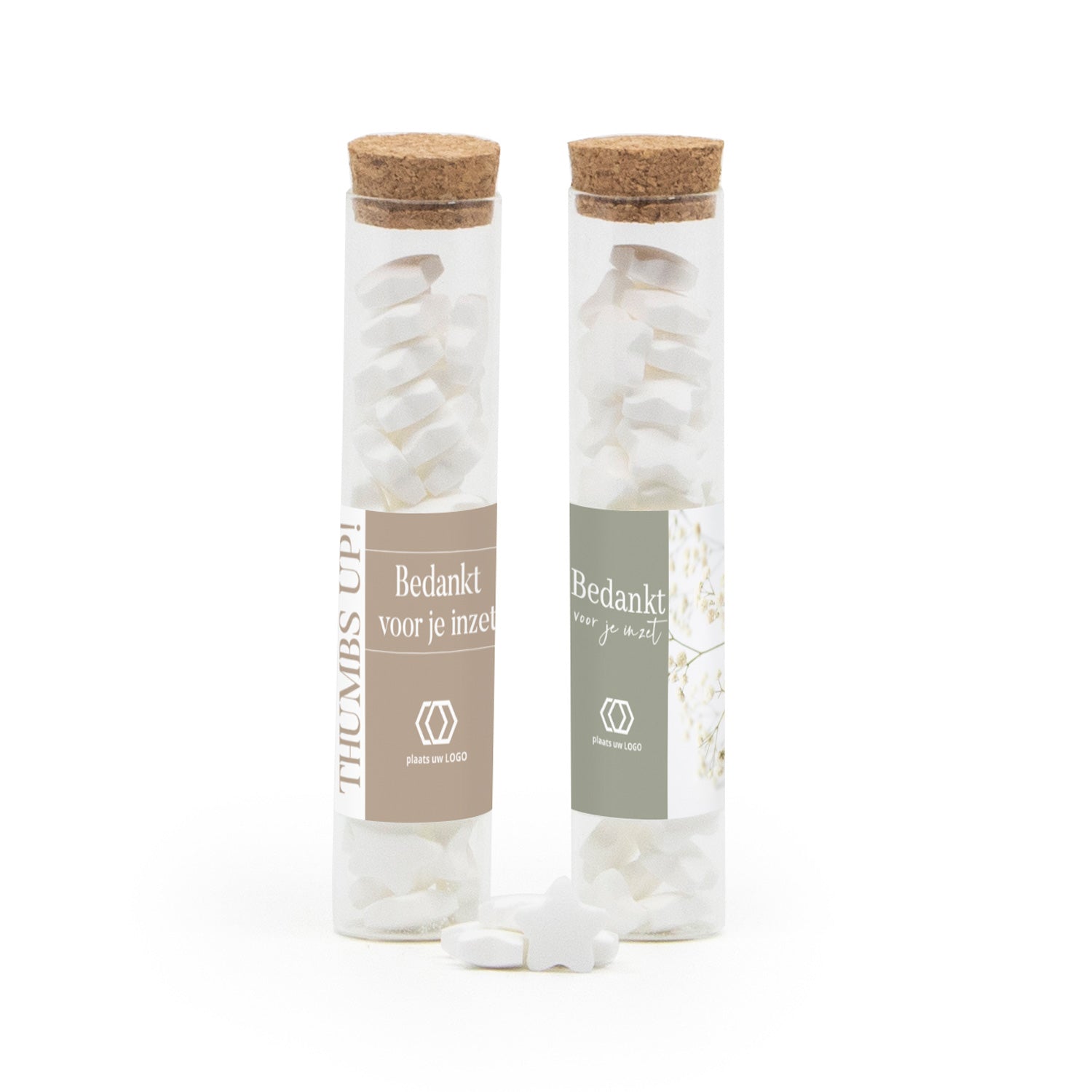 Glazen buisje met snoepjes - Zakelijk - Bedankjes.nl