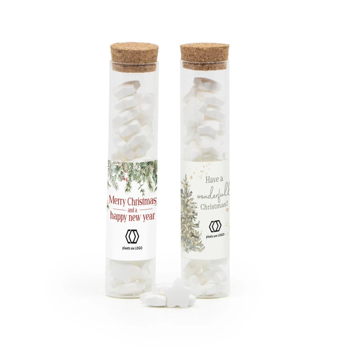 Glazen buisje met snoepjes - Kerst Glazen buisje met snoepjes - Kerst