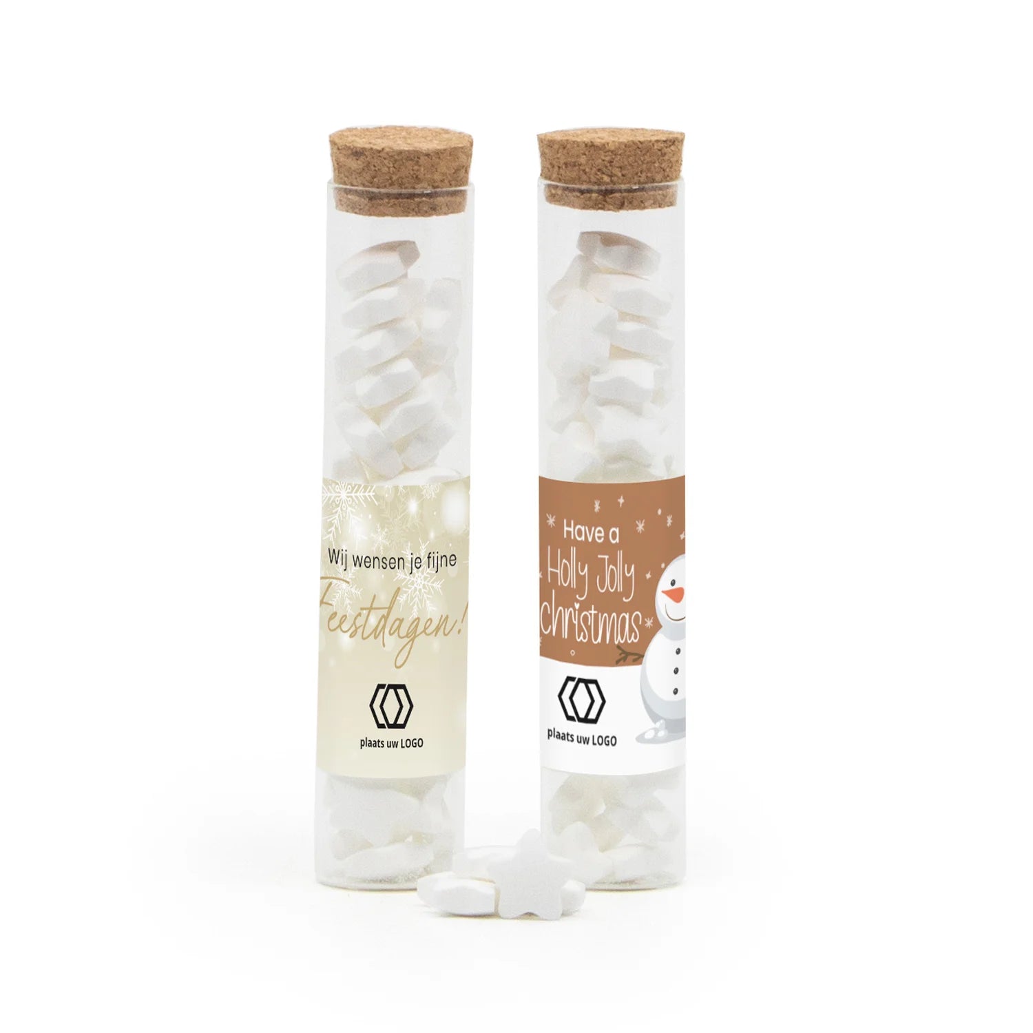 Glazen buisje met snoepjes - Kerst - Bedankjes.nl