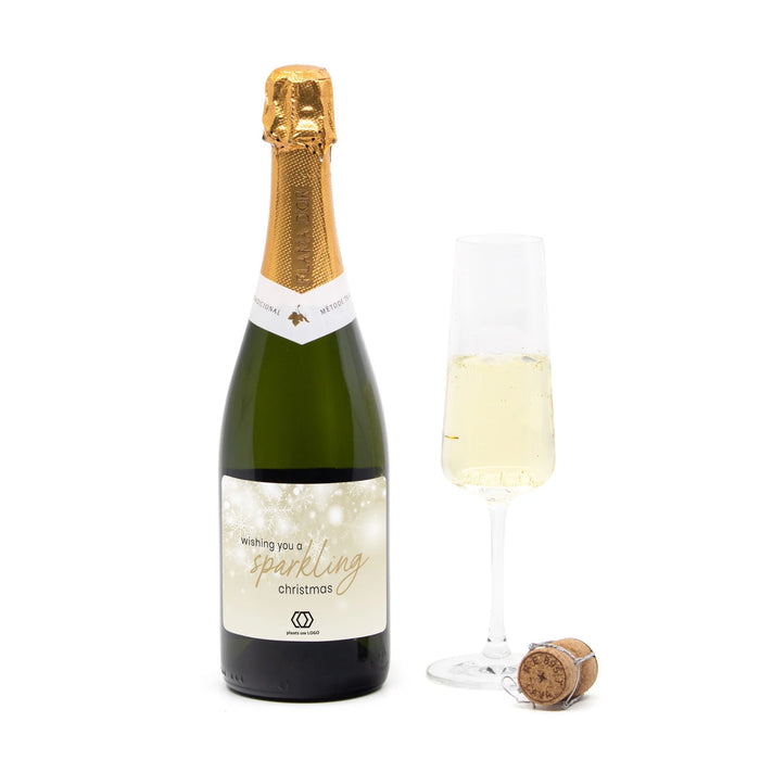 Luxe fles cava met persoonlijk etiket - Kerst of nieuwjaar Luxe fles cava met persoonlijk etiket - Kerst of nieuwjaar