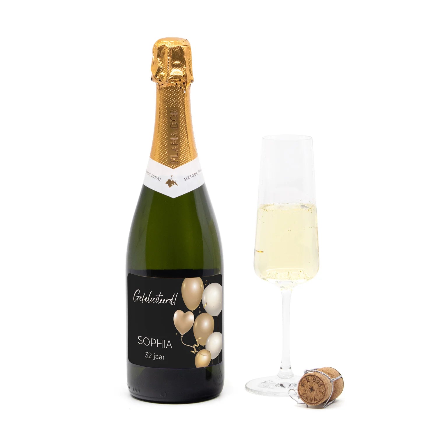 Fles cava met persoonlijk etiket - Bedankje - Bedankjes.nl