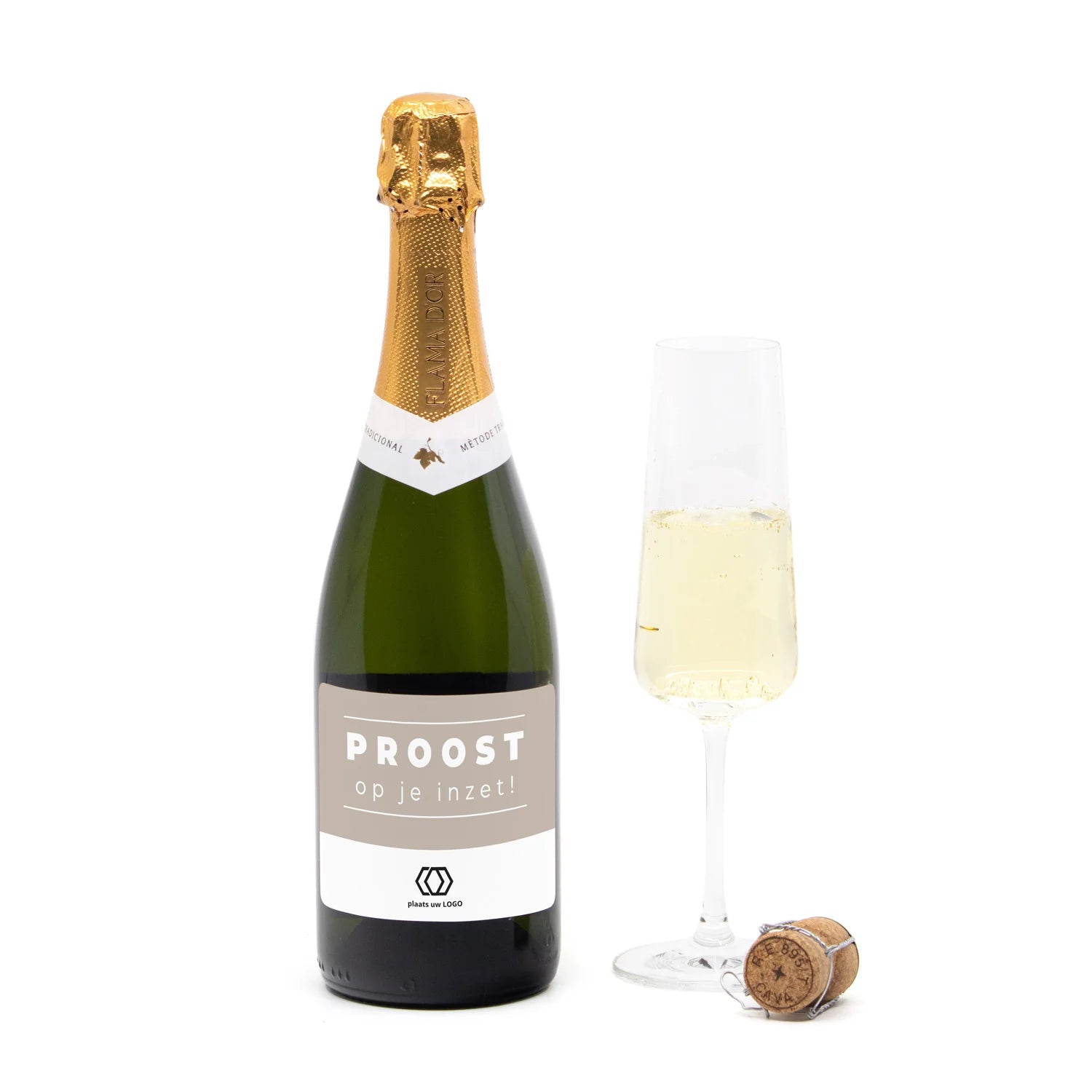 Fles cava met persoonlijk etiket - Zakelijk - Bedankjes.nl
