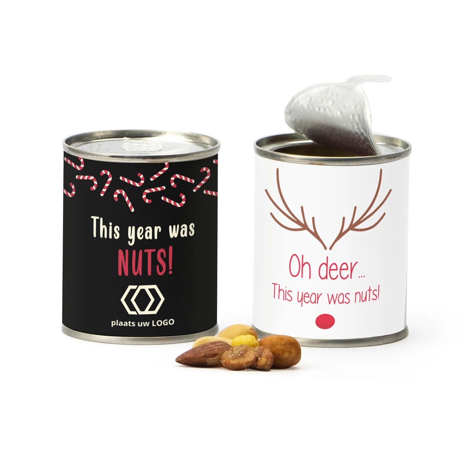 Blikje Cocktailmix met persoonlijke wikkel - Kerst - Bedankjes.nl