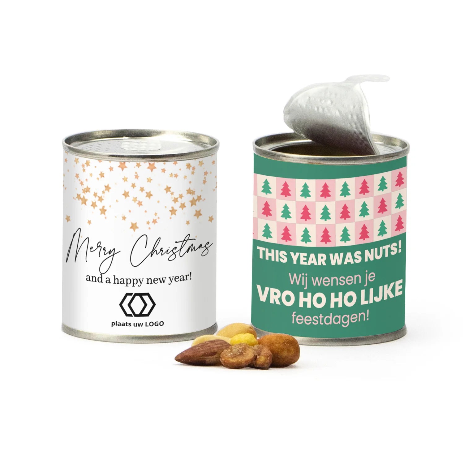 Blikje Cocktailmix met persoonlijke wikkel - Kerst - Bedankjes.nl