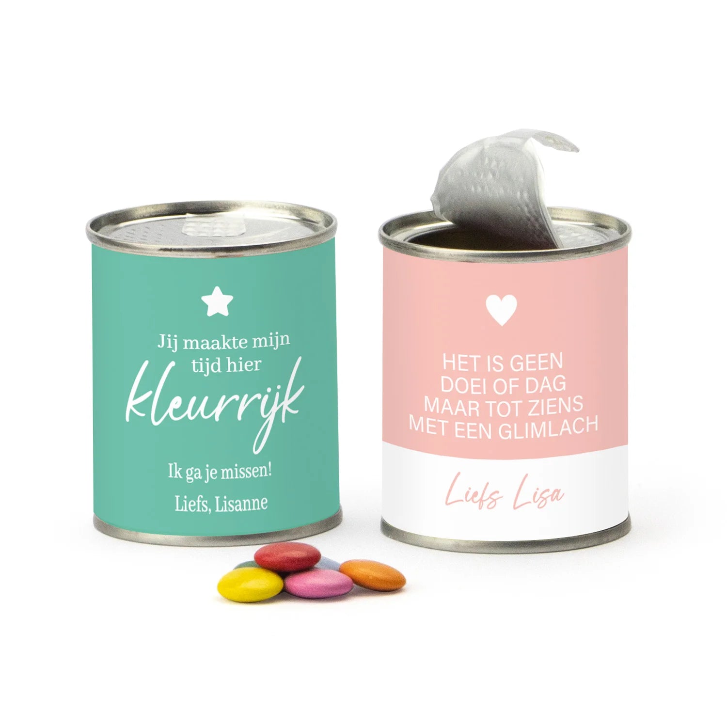 Blikje chocofeest - Afscheid collega - Bedankjes.nl