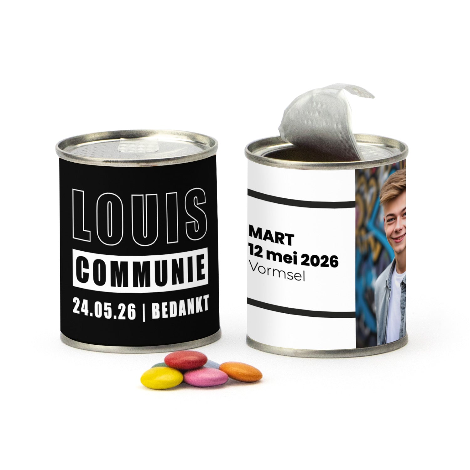 Blikje Chocofeest - Communie jongens - Bedankjes.nl