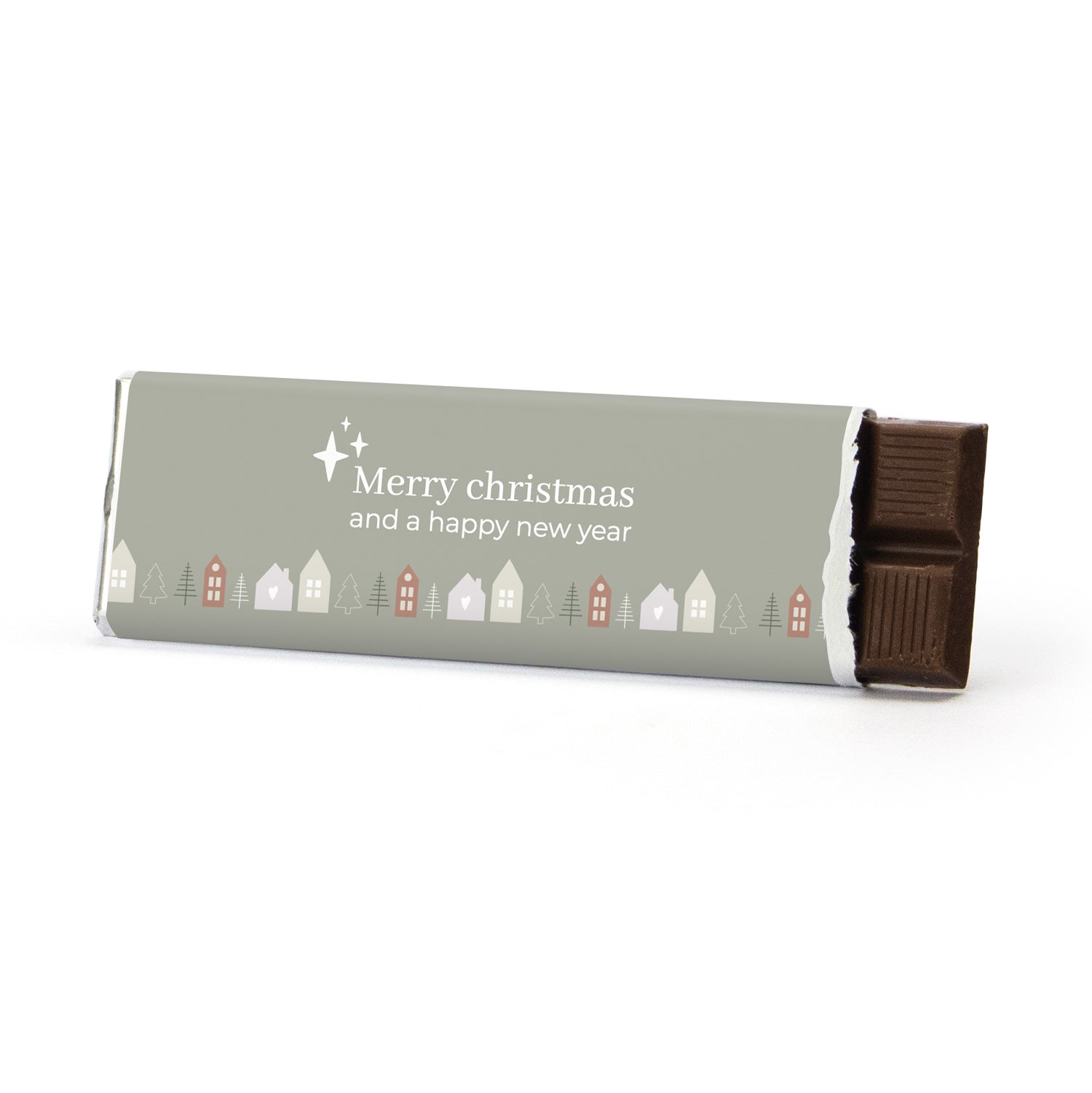 Chocoladereep met eigen wikkel - Kerst - Bedankjes.nl