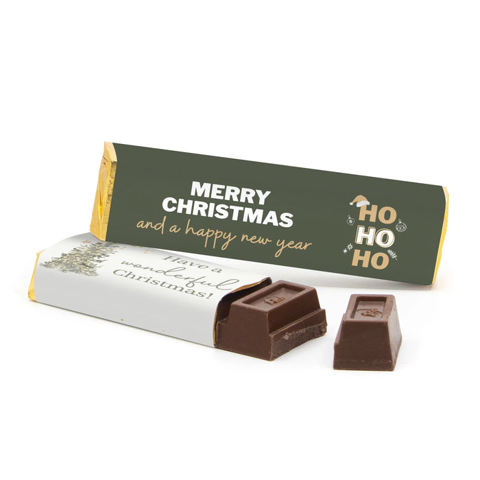 Chocoladereep 75 gram met eigen wikkel - Kerst Chocoladereep 75 gram met eigen wikkel - Kerst