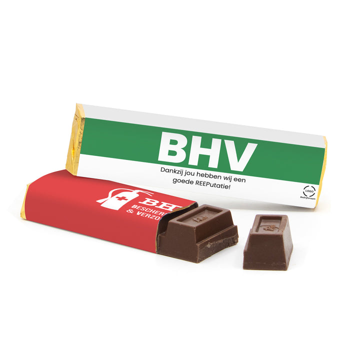 Chocoladereep met eigen wikkel - BHV Chocoladereep met eigen wikkel - BHV