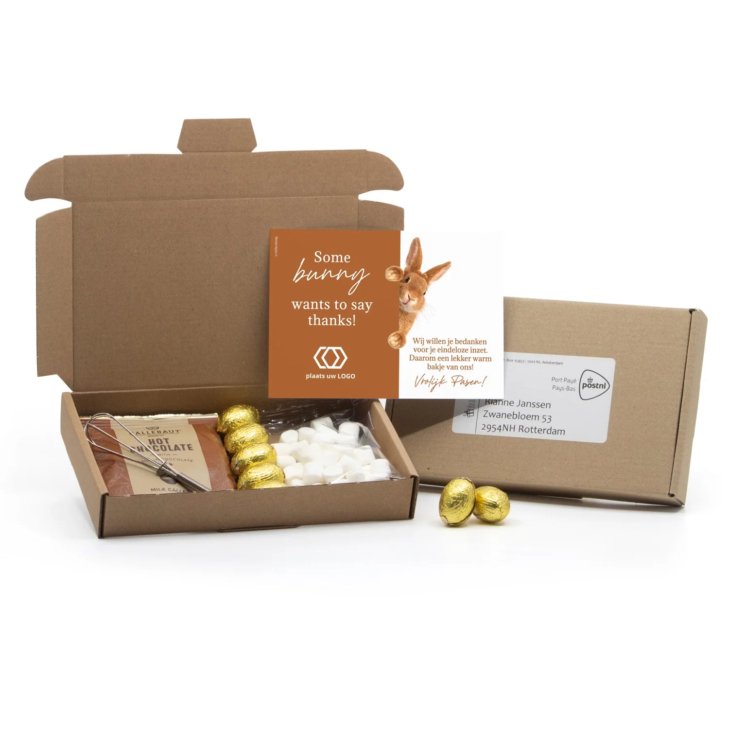 Hot Chocolate met eigen kaart versturen - Pasen - Bedankjes.nl