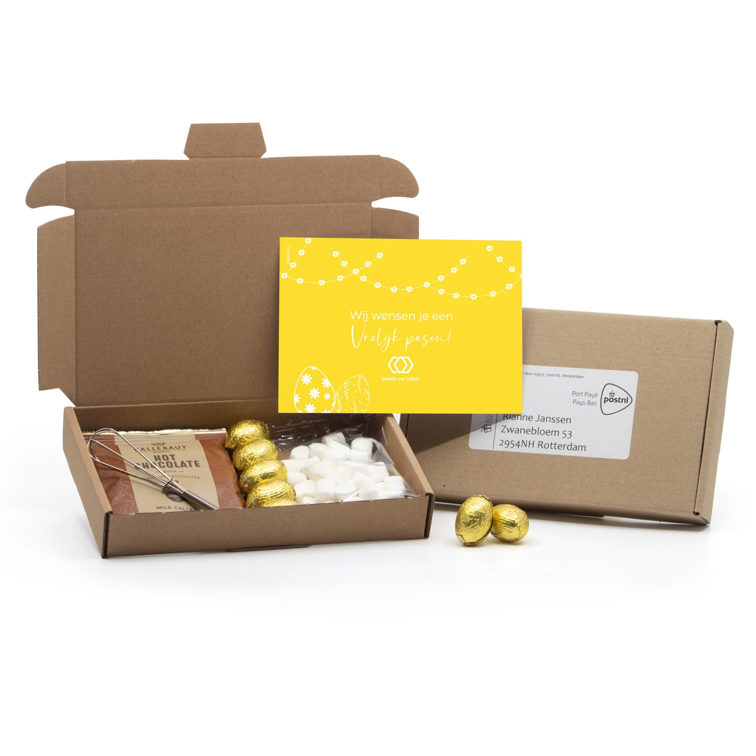 Hot Chocolate met eigen kaart versturen - Pasen - Bedankjes.nl