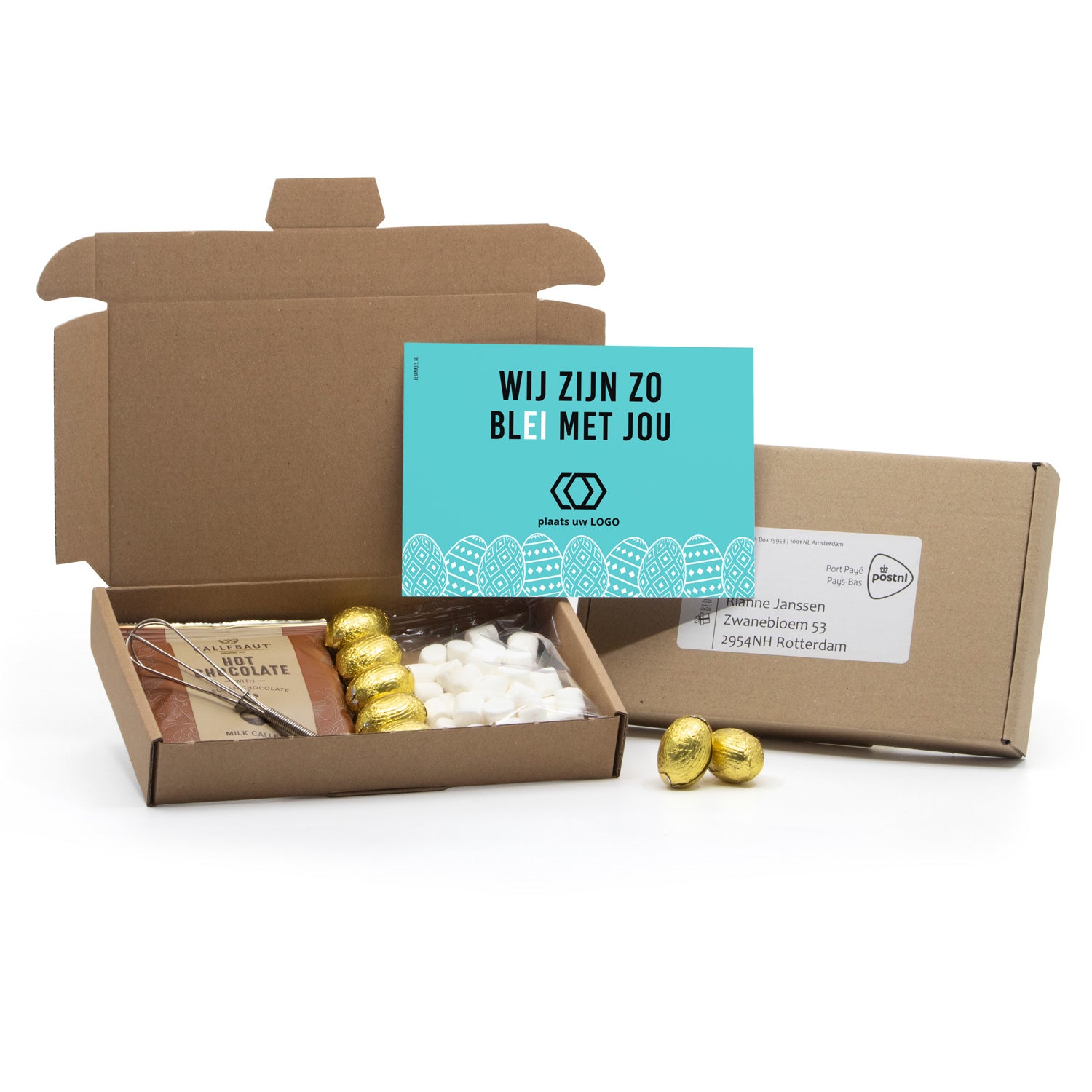 Hot Chocolate met eigen kaart versturen - Pasen - Bedankjes.nl