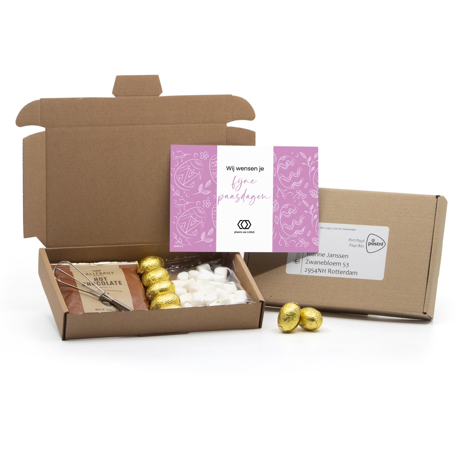 Hot Chocolate met eigen kaart versturen - Pasen - Bedankjes.nl