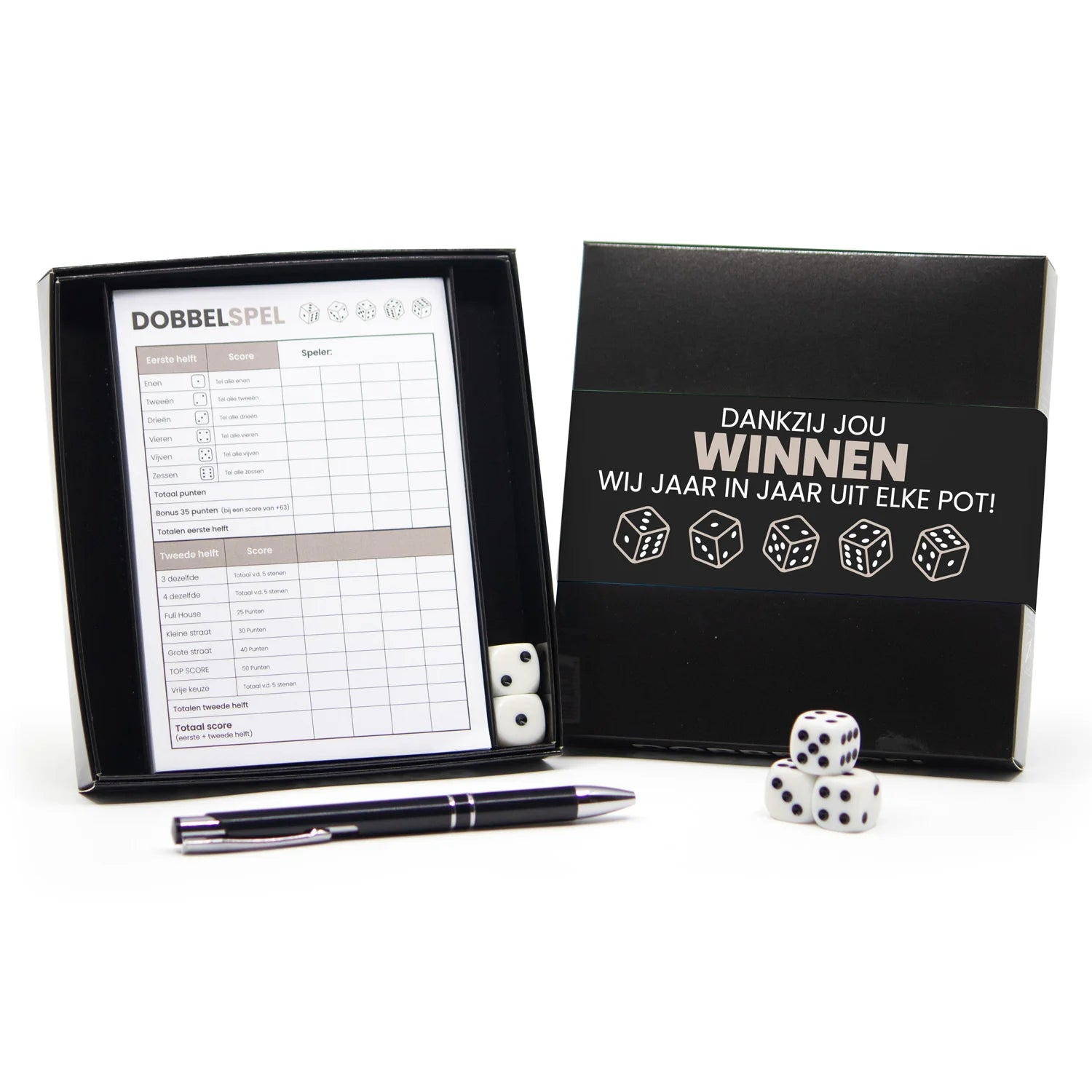 Dobbelspel met eigen sleeve - Kerst - Bedankjes.nl