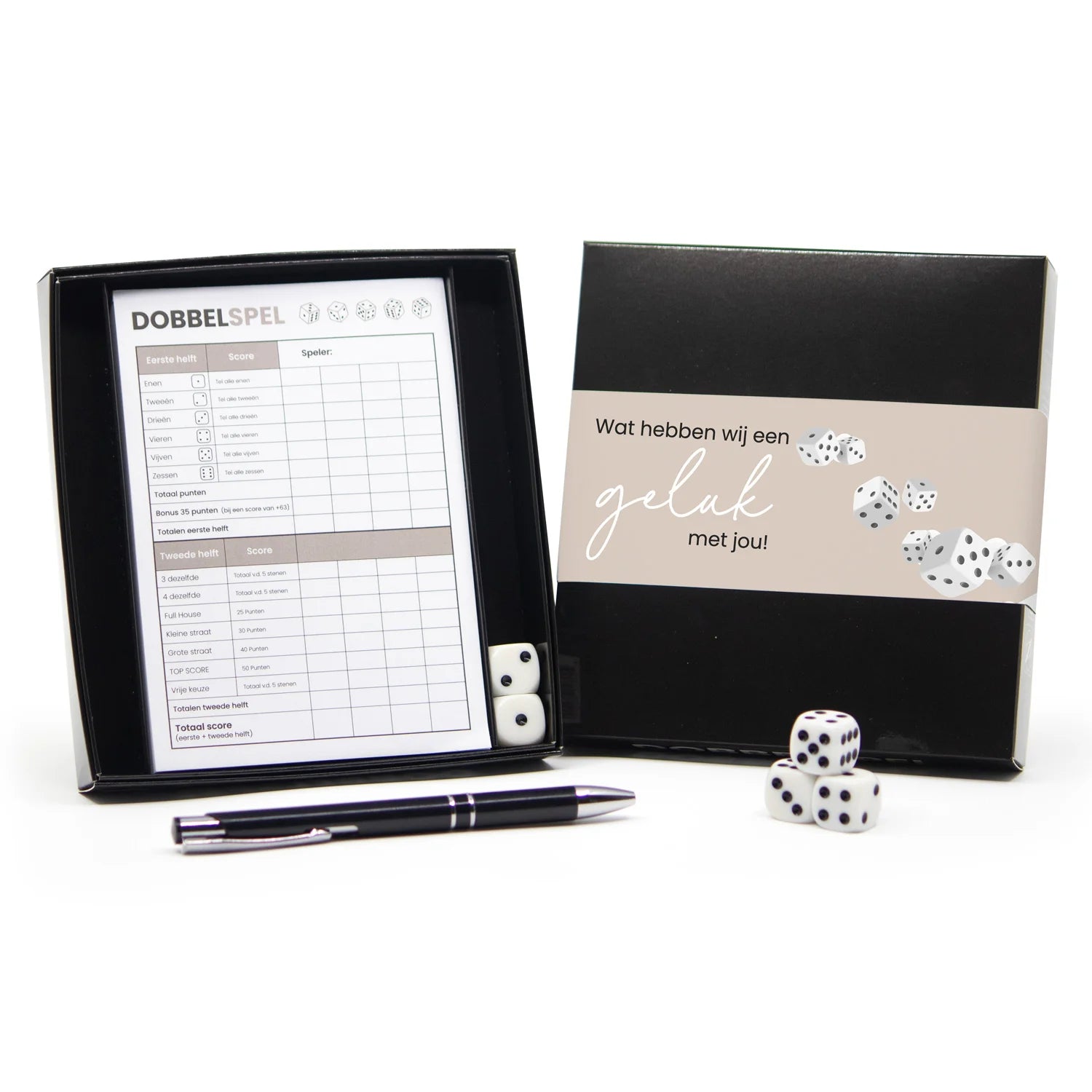 Dobbelspel met eigen sleeve - Kerst - Bedankjes.nl