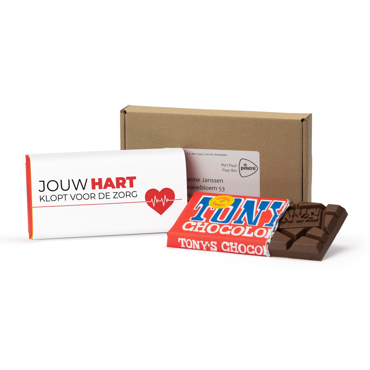 Tony's Chocolonely 180gram versturen -Verpleging - Bedankjes.nl