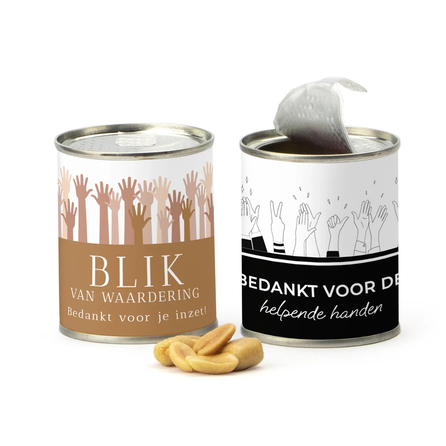 Blikje Zoute pinda's met logo - Zakelijk