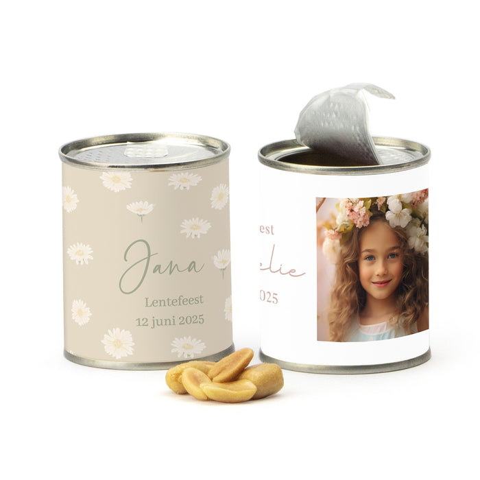 Blikje zoute pinda's- Communie meisjes Blikje zoute pinda's- Communie meisjes