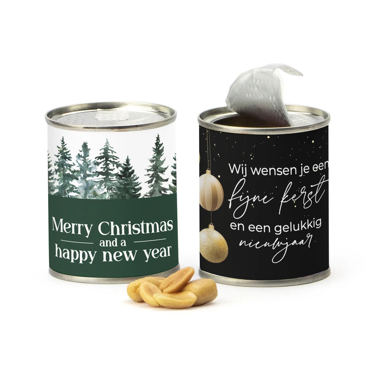 Blikje Zoute pinda's - Kerst - Bedankjes.nl