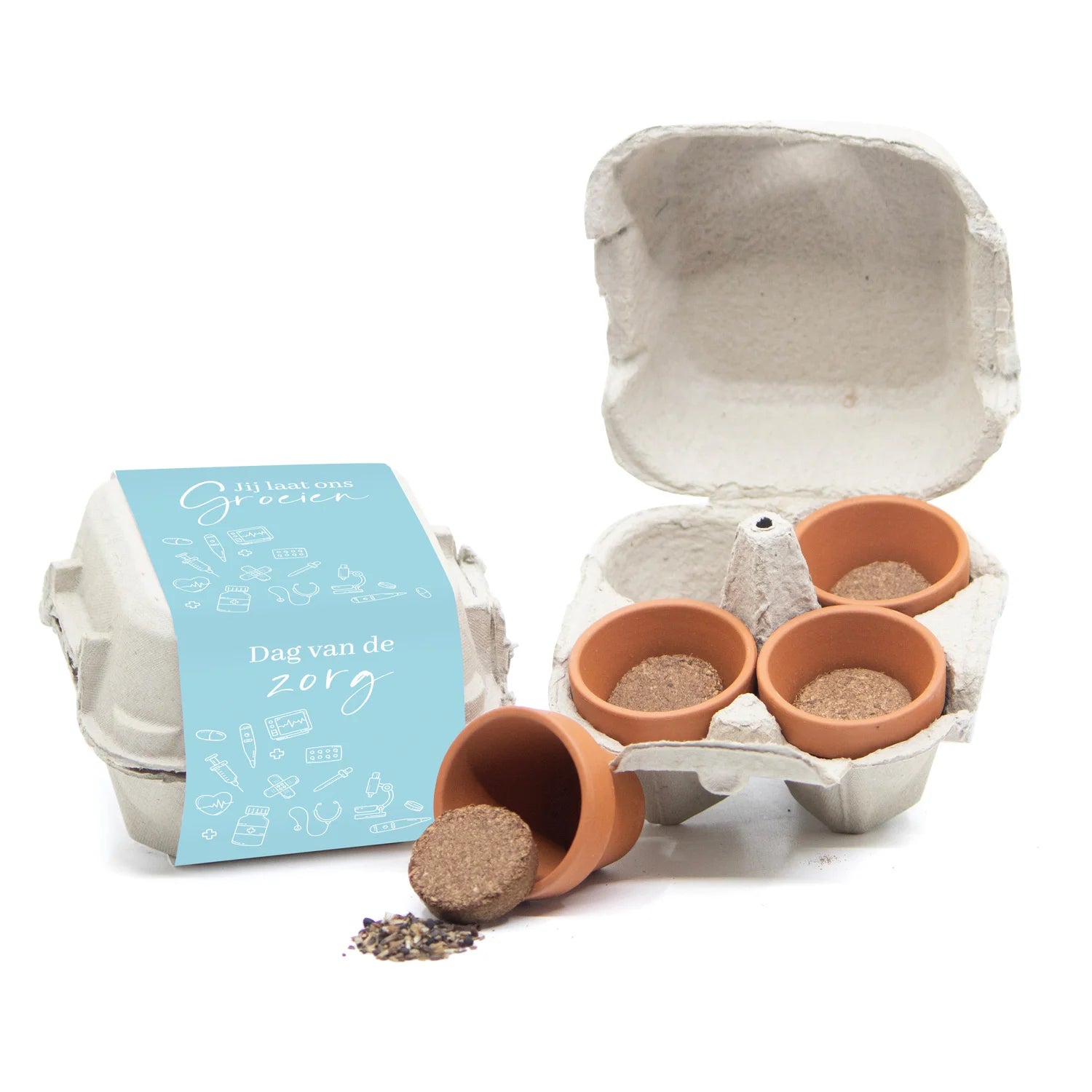 Eierdoosje met bloemenmix - verpleging - Bedankjes.nl