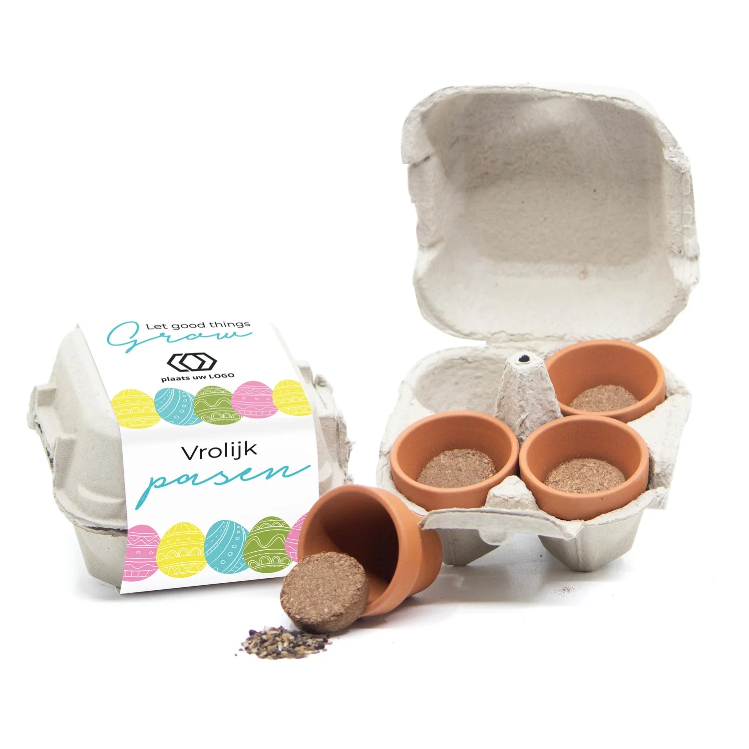 Eierdoosje met bloemenmix - Pasen - Bedankjes.nl