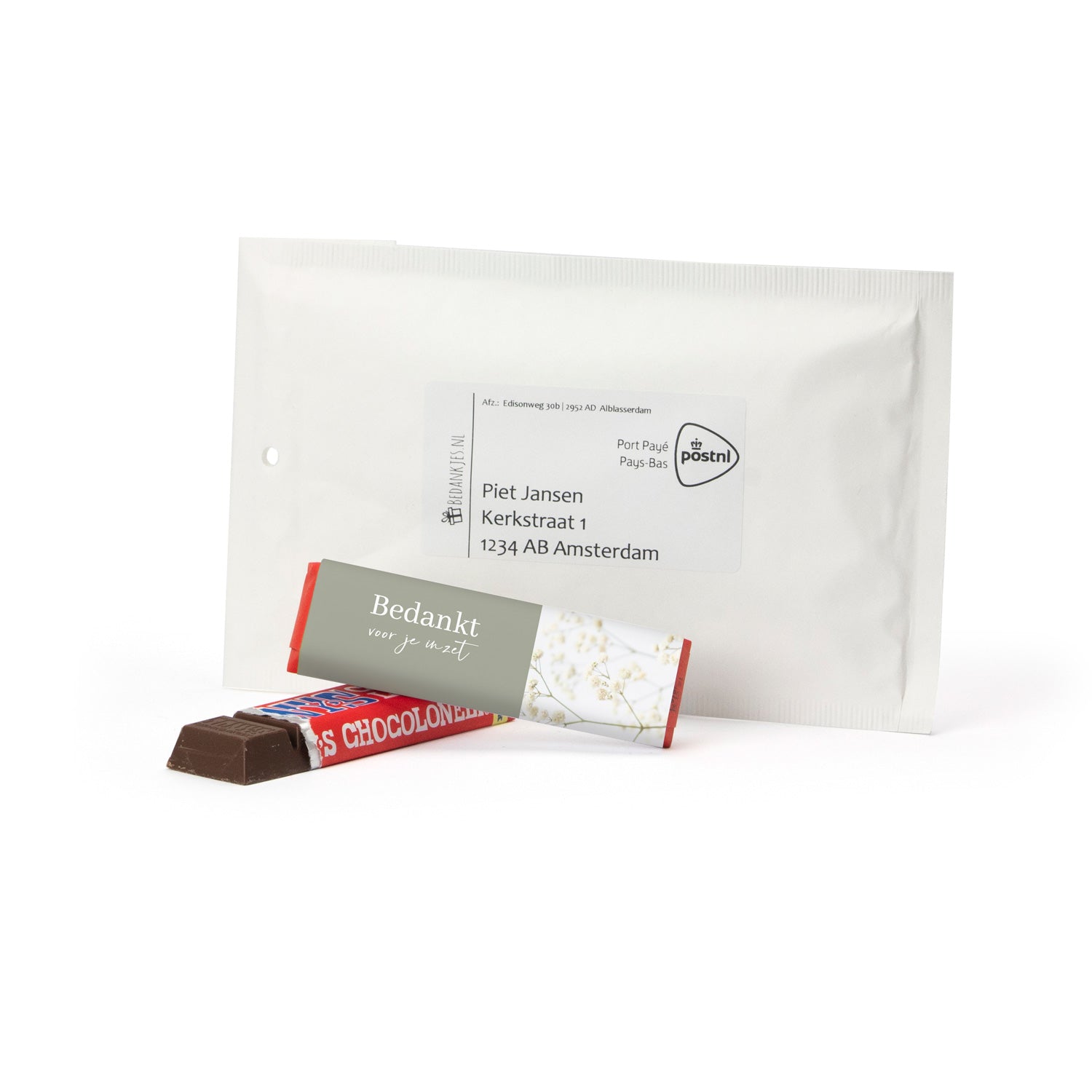 Tony Chocolonely 50 gram versturen - Brievenbus - Bedankjes.nl