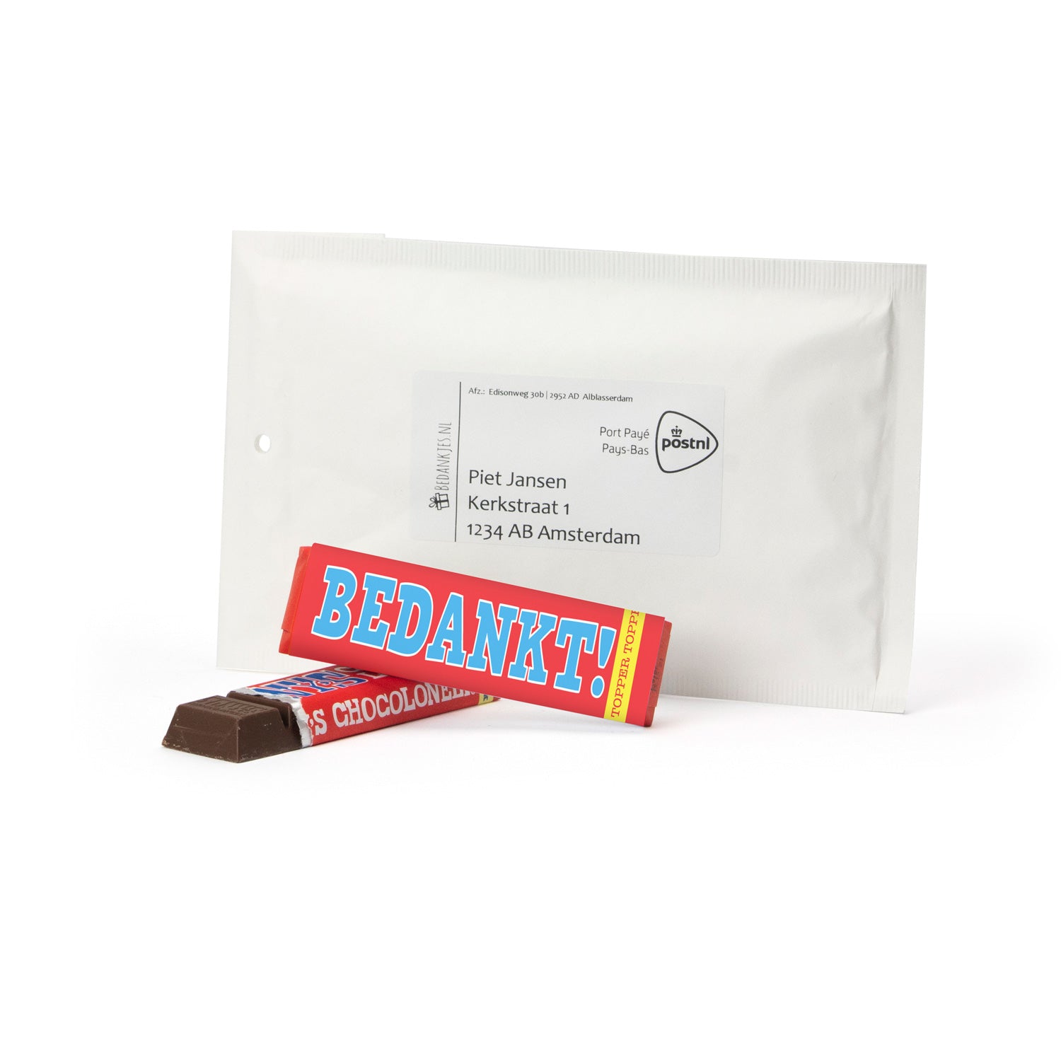 Tony Chocolonely 50 gram versturen - Brievenbus - Bedankjes.nl