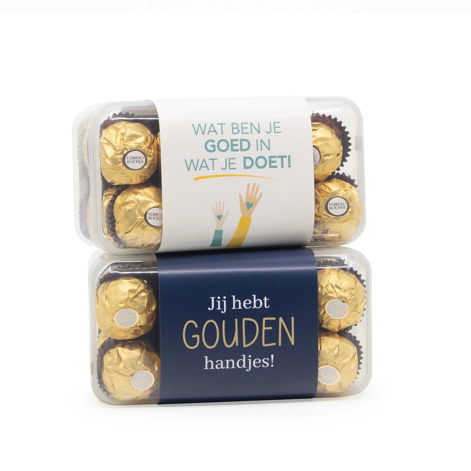Ferrero Rocher Box 16 met eigen logo - Vrijwilliger - Bedankjes.nl