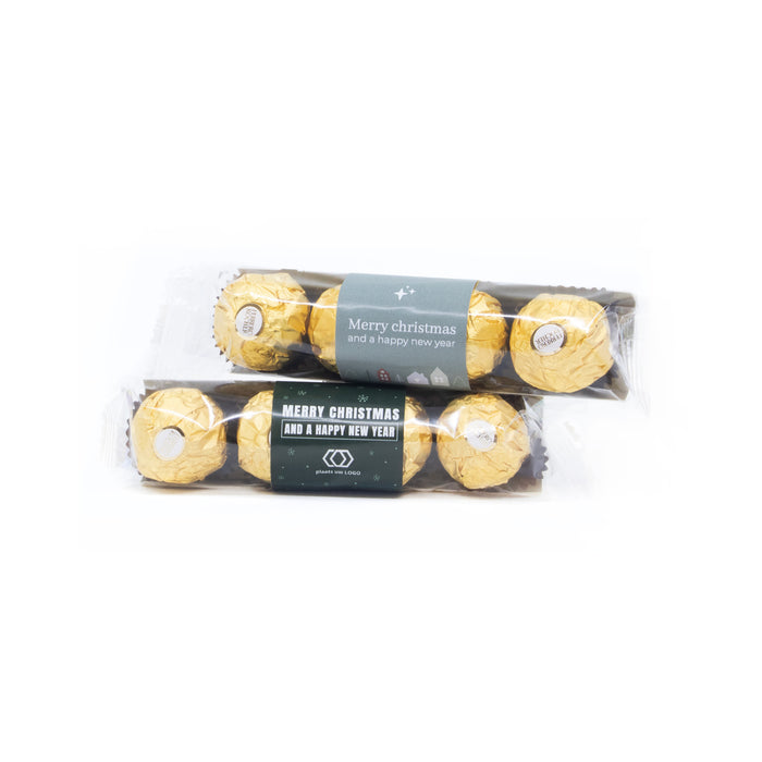 Ferrero Rocher 4 stuks met eigen logo - Kerst Ferrero Rocher 4 stuks met eigen logo - Kerst