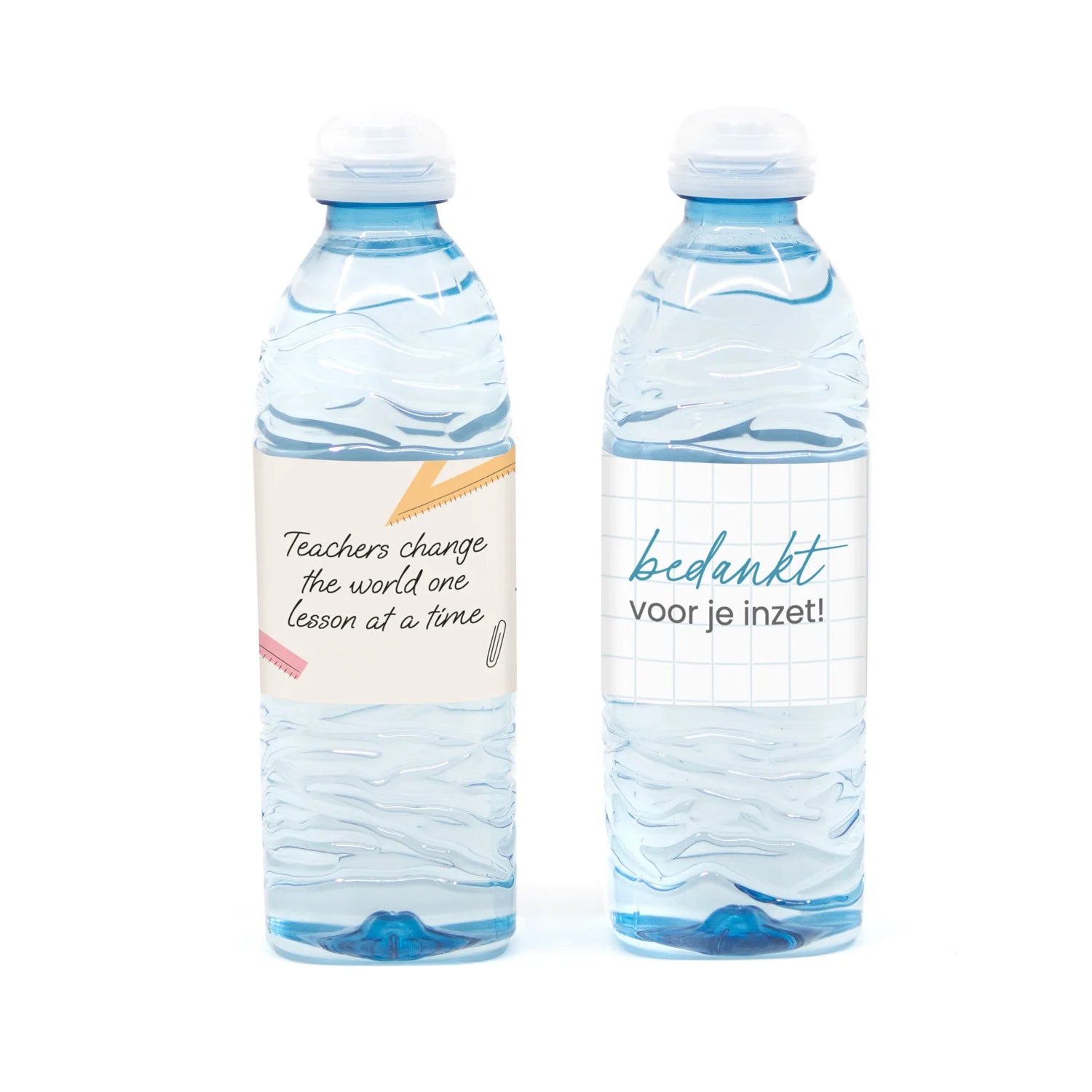 Flesje water met eigen etiket - Leraar - Bedankjes.nl