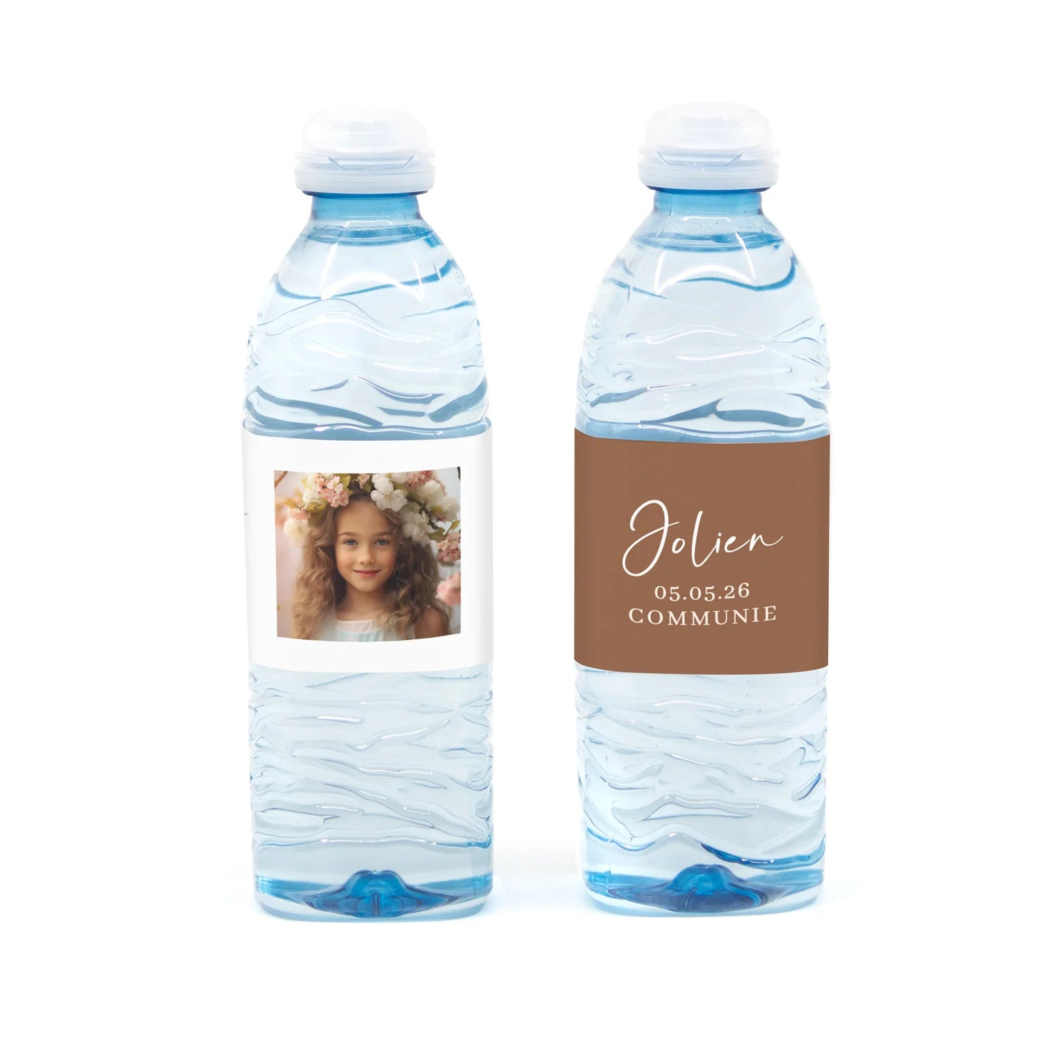 Flesje water met eigen etiket - Communie Meisje - Bedankjes.nl