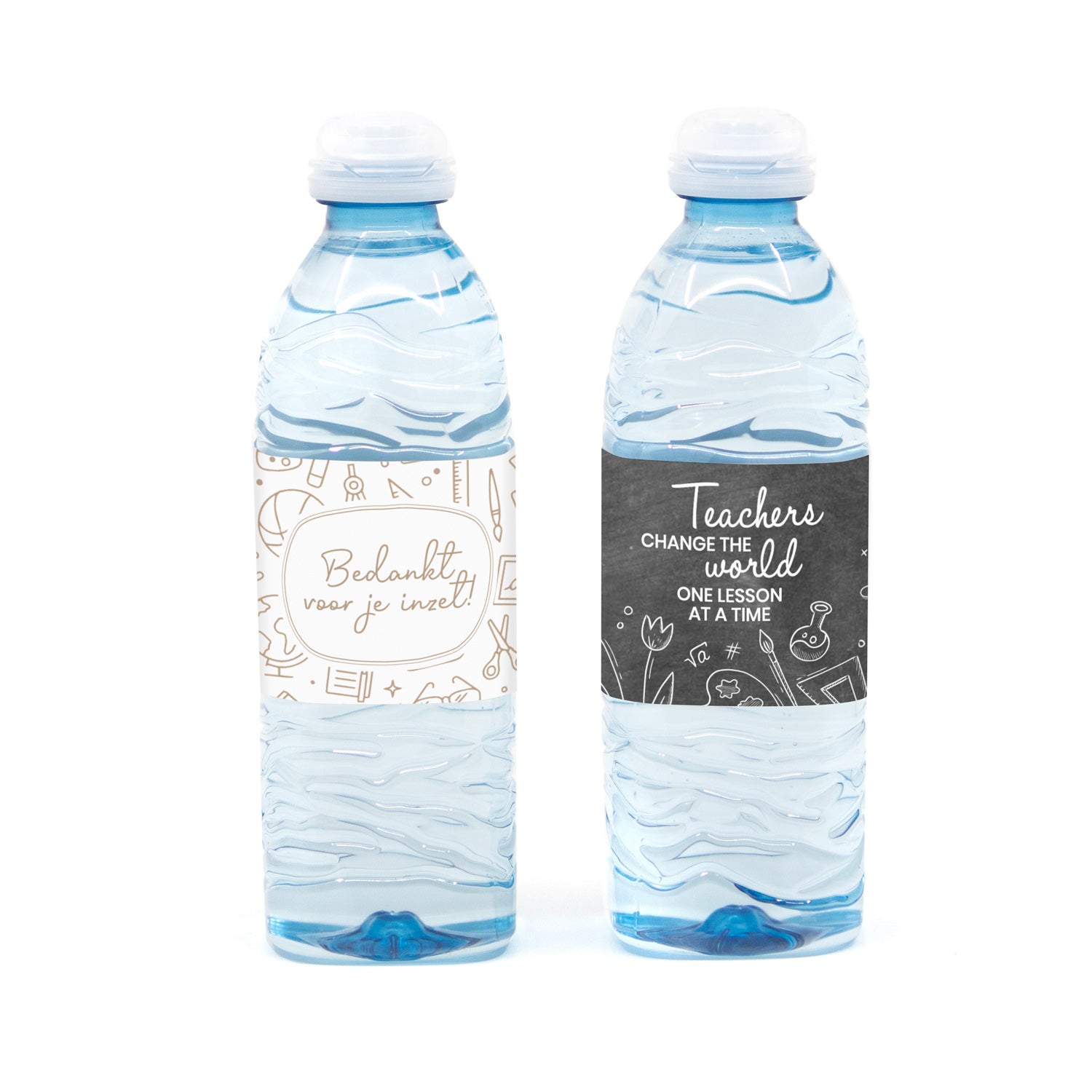 Flesje water met eigen etiket - Leraar - Bedankjes.nl