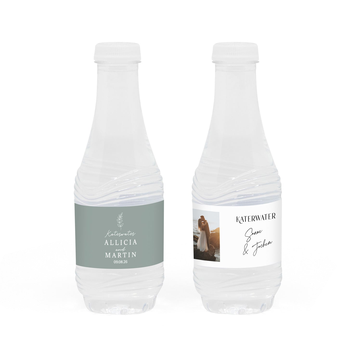 Flesje (kater)water met eigen etiket als bedankje voor jullie huwelijk