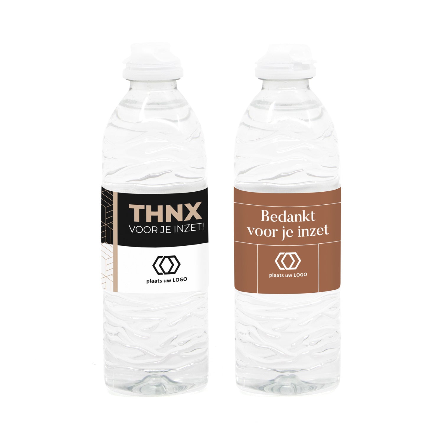 Flesje water met eigen etiket - Vrijwilliger - Bedankjes.nl